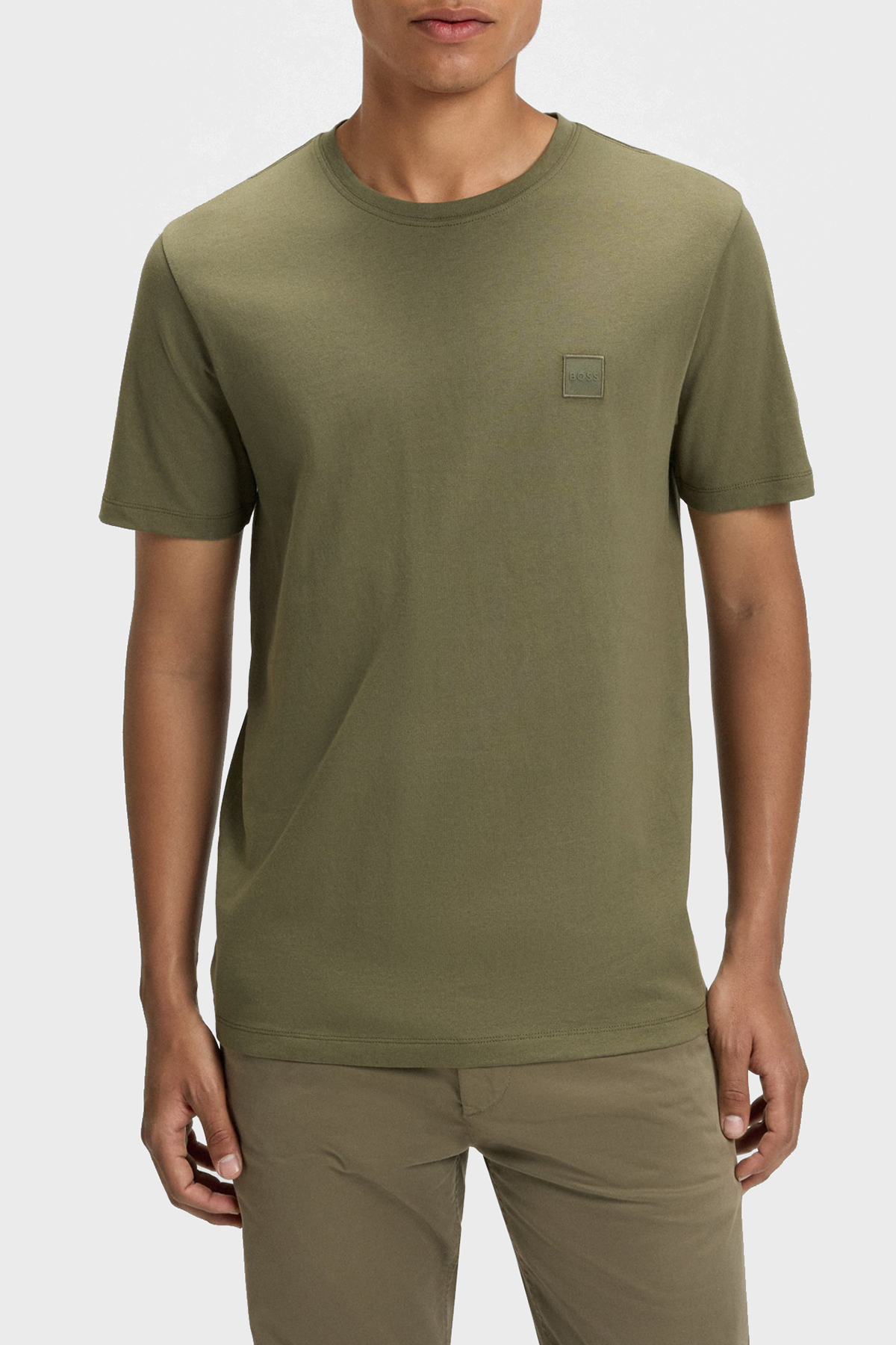 Boss % 100 Pamuk Relaxed Fit Bisiklet Yaka Erkek T Shirt 50508584 342 HAKİ