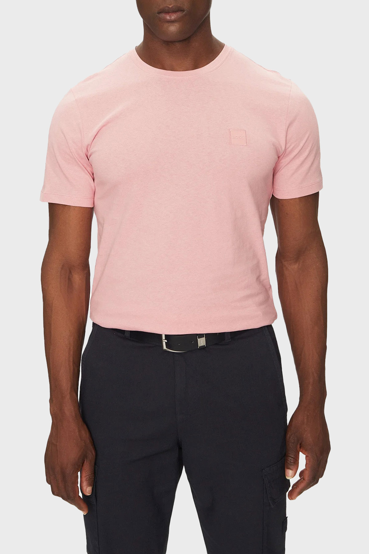 Boss % 100 Pamuk Relaxed Fit Bisiklet Yaka Erkek T Shirt 50508584 694 AÇIK PEMBE