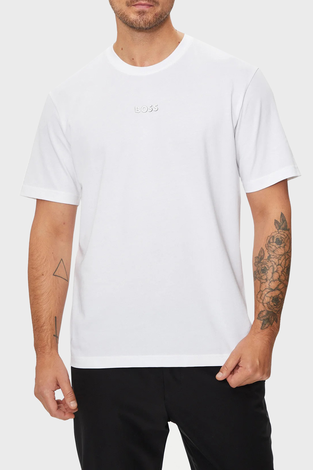 Boss % 100 Pamuklu Oversize Fit Erkek T Shirt 50519368 100 BEYAZ