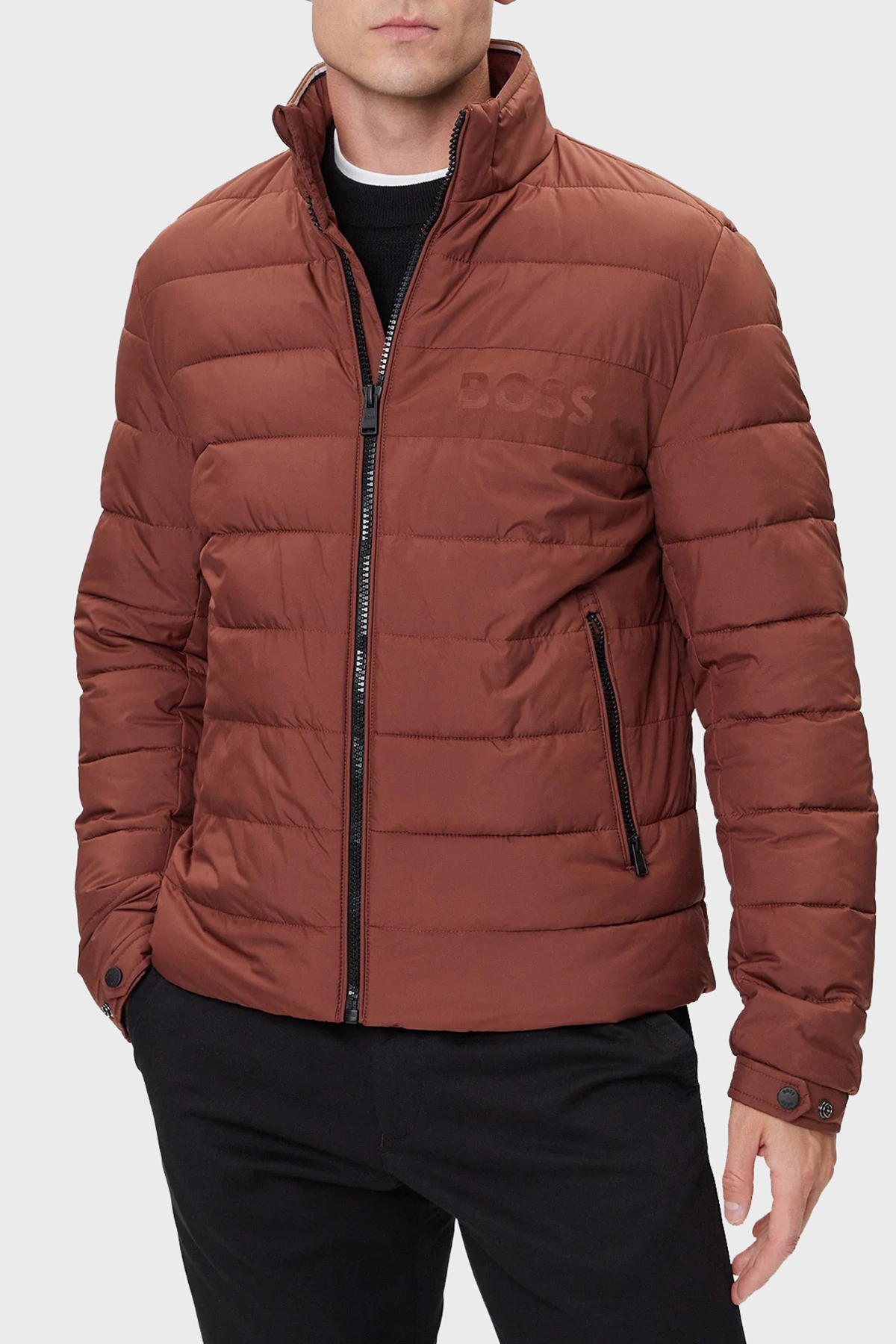 Boss Astarlı Kapitoneli Regular Fit Dik Yaka Şişme Erkek Mont 50519237 212 KİREMİT