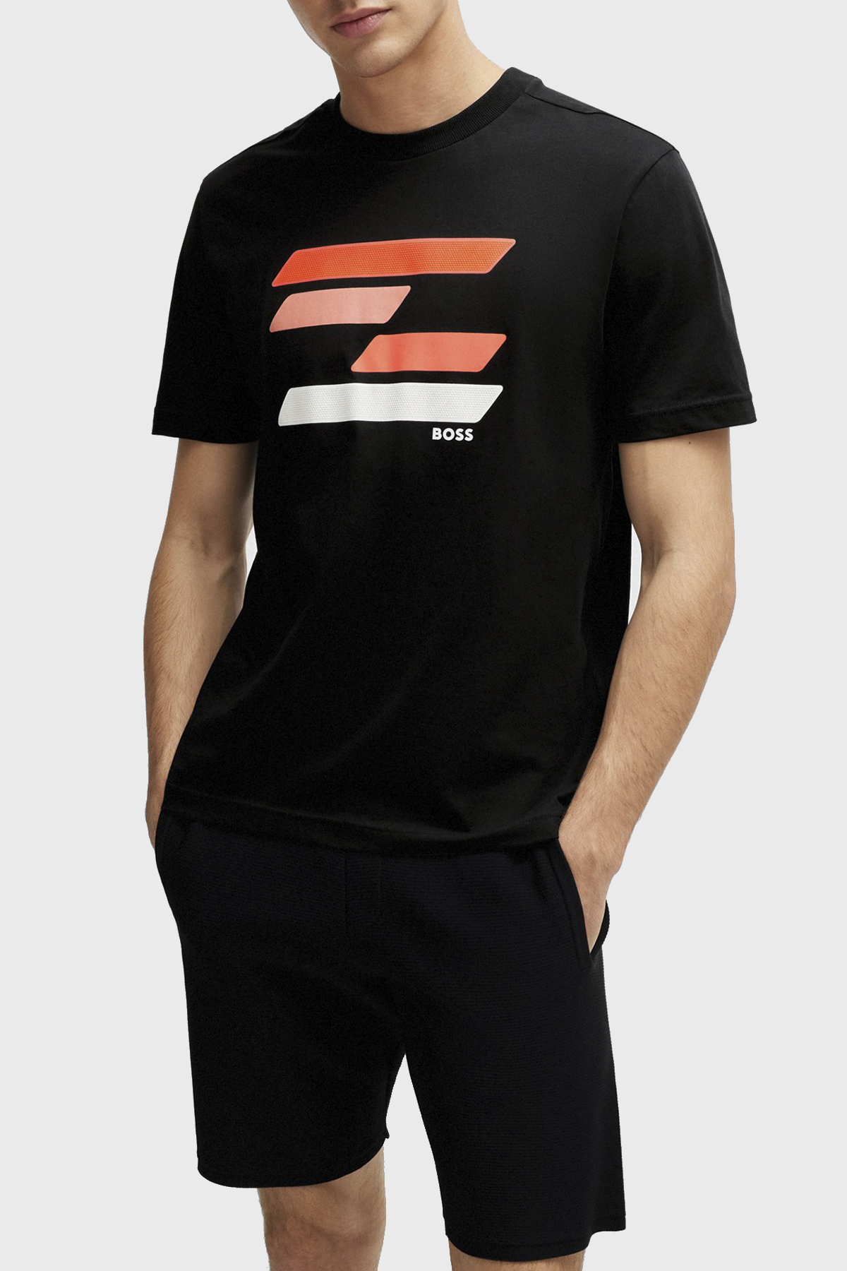 Boss Baskılı Bisiklet Yaka Regular Fit Pamuklu Jarse Erkek T Shirt 50513005 001 SİYAH