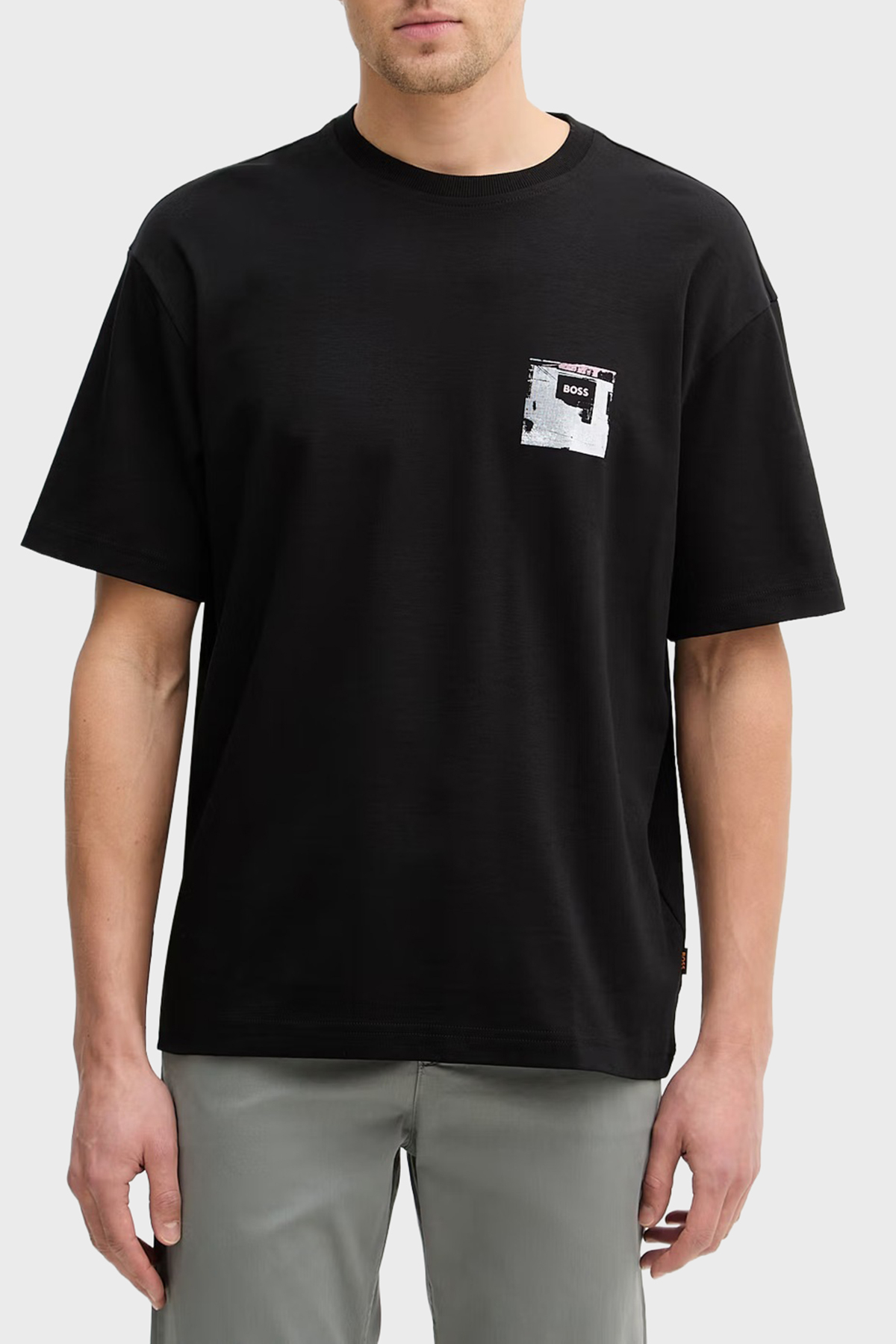 Boss Baskılı Pamuklu Relaxed Fit Bisiklet Yaka Erkek T Shirt 50556032 001 SİYAH