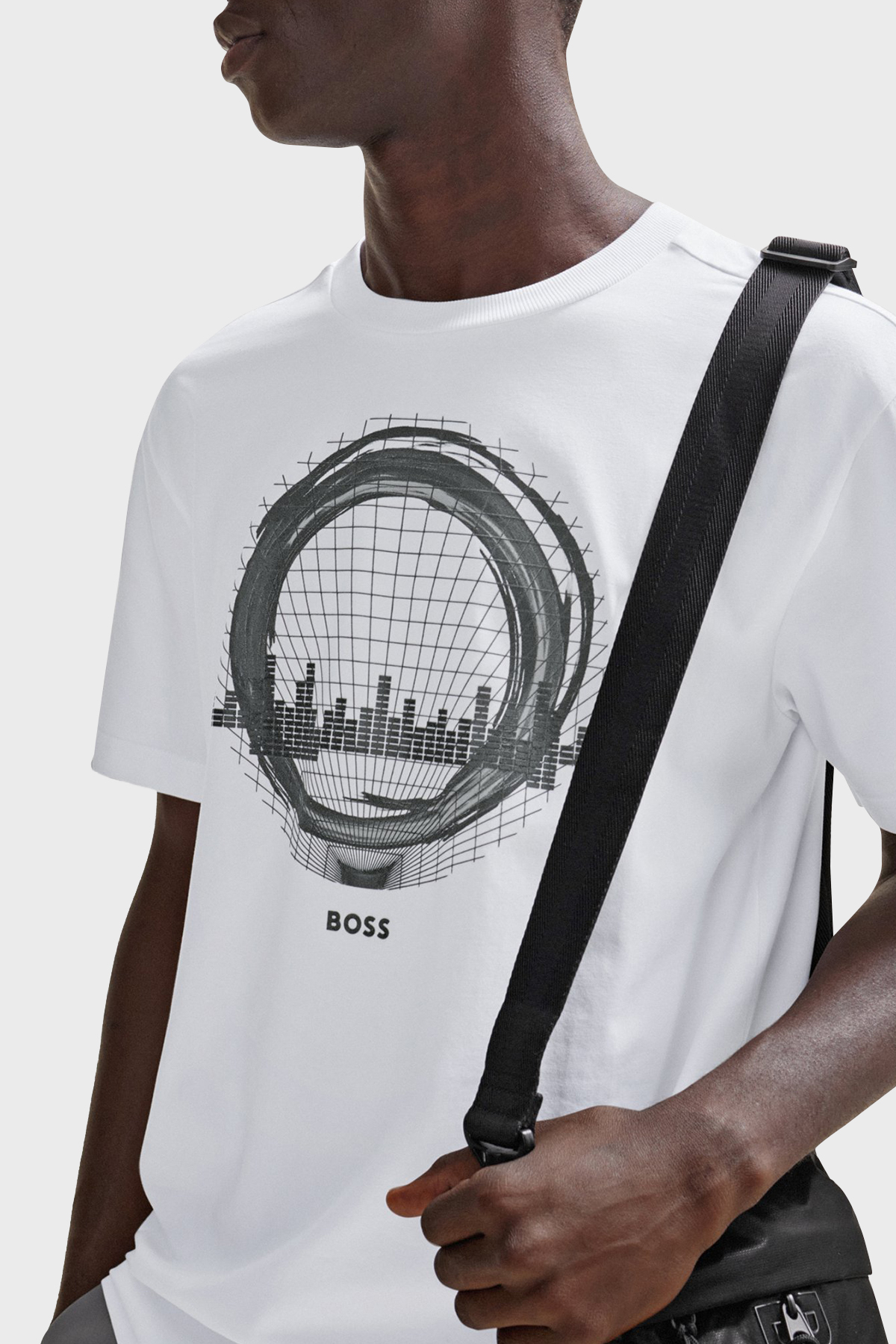 Boss Baskılı Streç Pamuklu Regular Fit Bisiklet Yaka Erkek T Shirt 50506372 100 BEYAZ