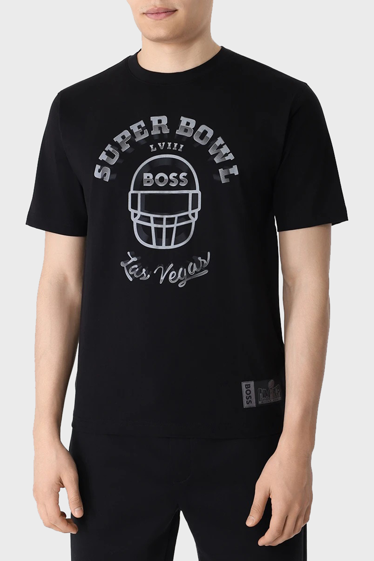 Boss Baskılı Streç Pamuklu Relaxed Fit Bisiklet Yaka Erkek T Shirt 50510816 001 SİYAH
