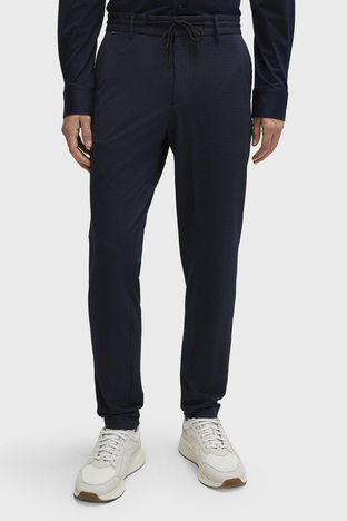 Boss Belden Bağlamalı Streç Gofre Kumaştan Slim Fit Erkek Pantolon 50514608 404 LACİVERT - Boss