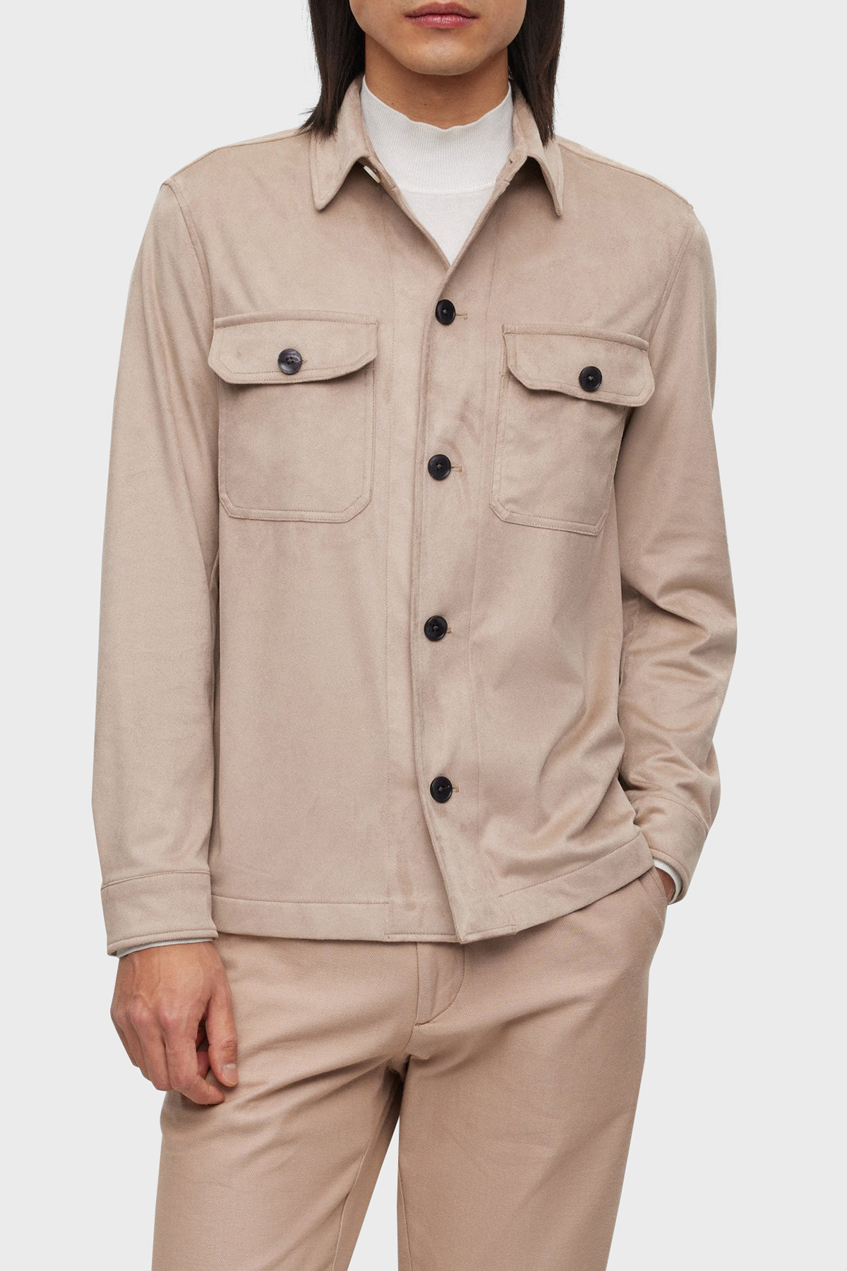 Boss Cepli Streç Jarseden Relaxed Fit Erkek Gömlek Ceket 50489432 271 BEJ