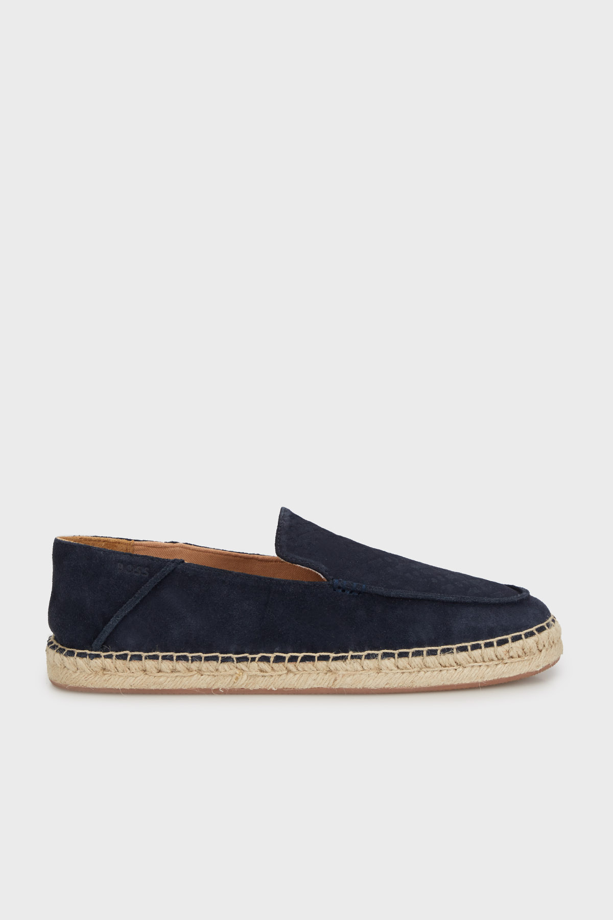 Boss Deri Ve Süet Karışımlı Hasır Detaylı Erkek Espadril 50541781 401 LACİVERT