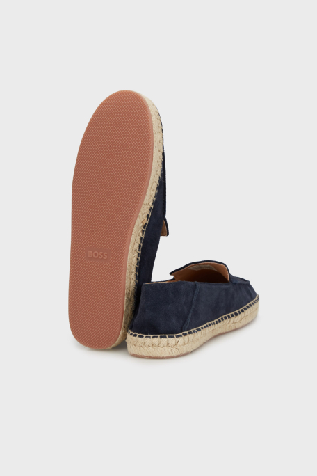 Boss Deri Ve Süet Karışımlı Hasır Detaylı Erkek Espadril 50541781