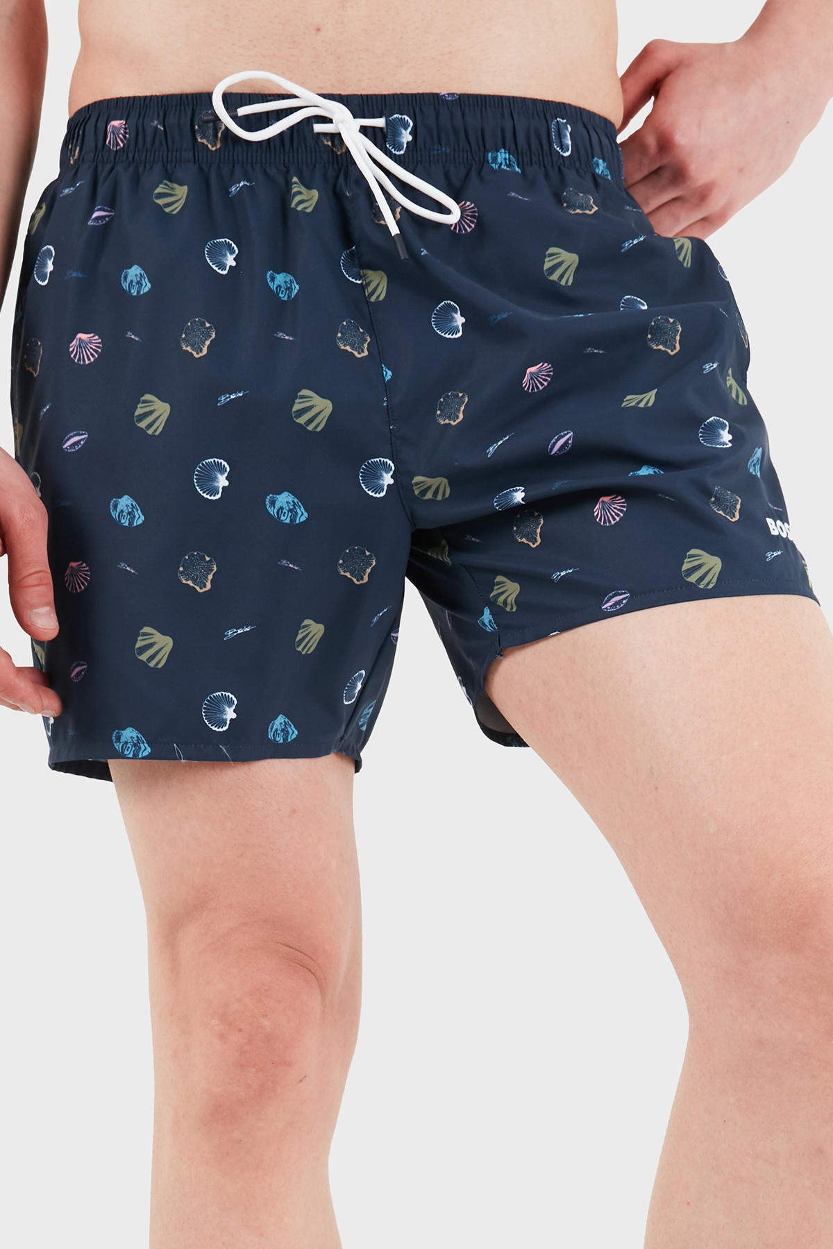 Boss Desenli Relaxed Fit Deniz Şortu Erkek Mayo Short 50561102 413 LACİVERT