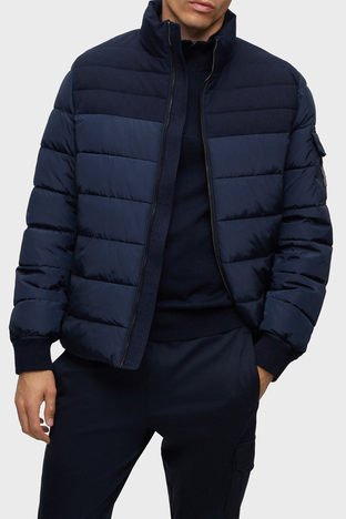 Boss Dik Yaka Fermuarlı Su İtici Regular Fit Erkek Mont 50499796 404 LACİVERT - Boss