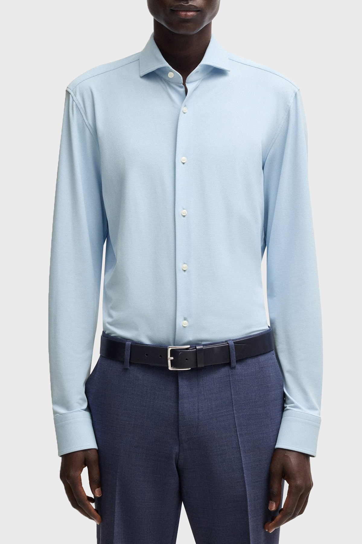 Boss Esnek Jarse Slim Fit Uzun Kol Erkek Gömlek 50533393 450 AÇIK MAVİ