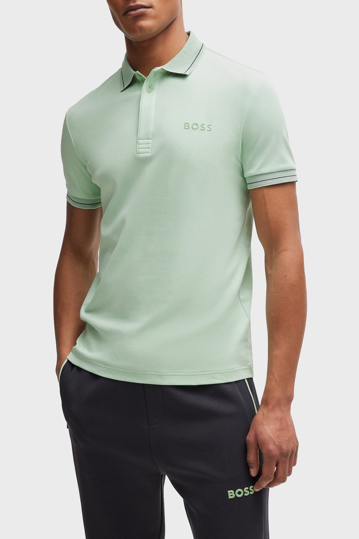 Boss İnterlok Pamuklu Slim Fit Erkek Polo Yaka T Shirt 50512892 388 AÇIK YEŞİL
