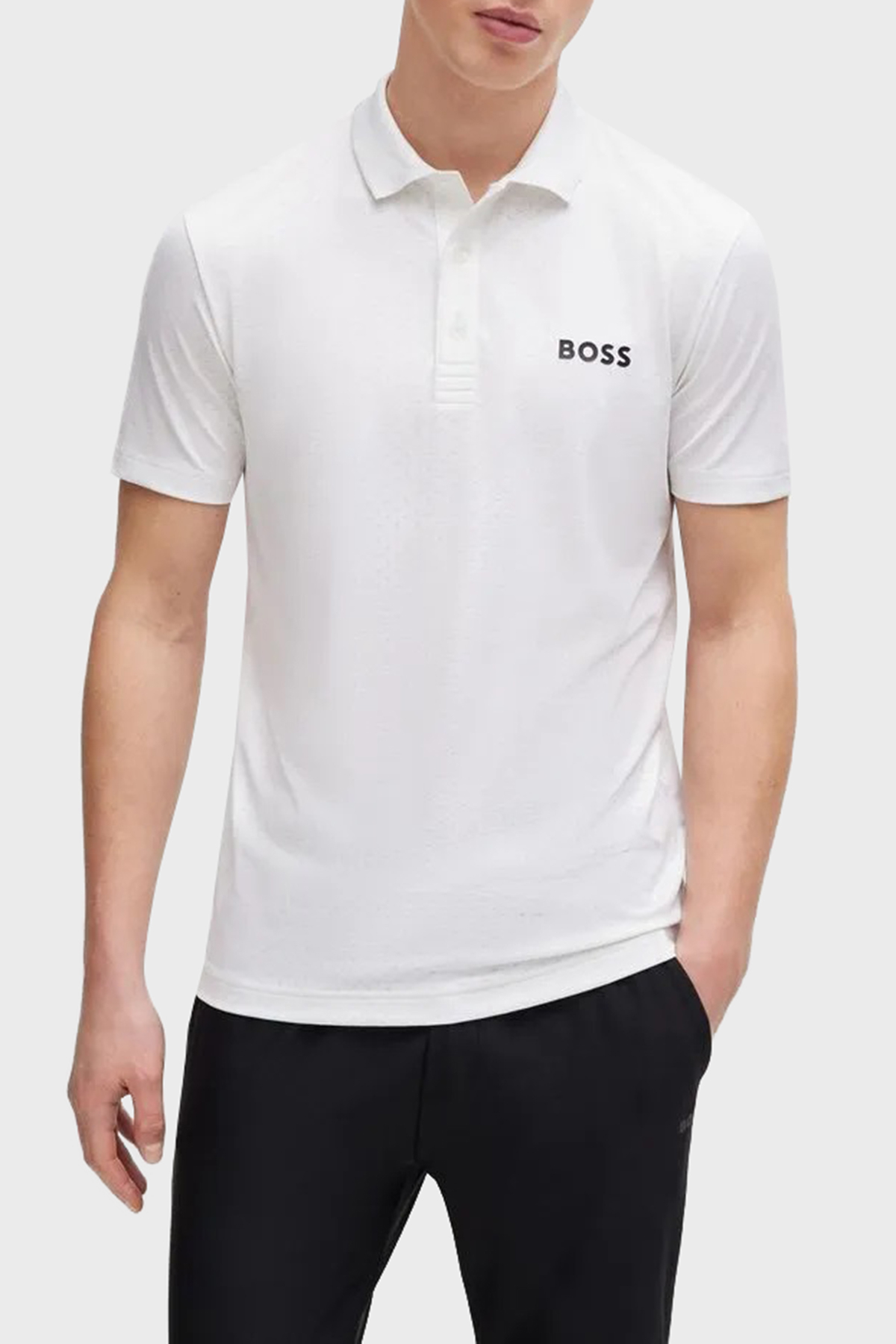 Boss Jakarlı Regular Fit Düğmeli Erkek Polo Yaka T Shirt 50513007 100 BEYAZ
