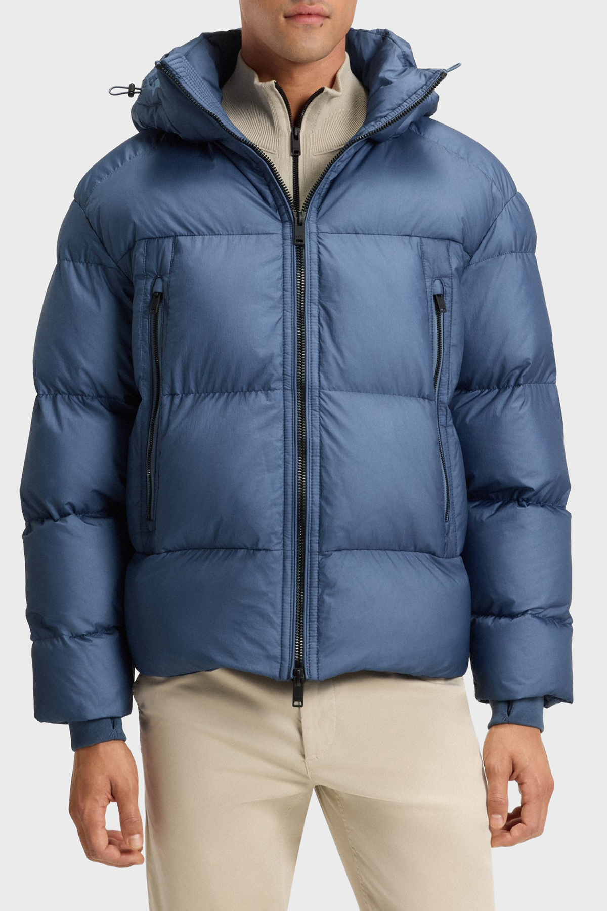 Boss Kapitoneli Oversize Fit Çıkarılabilir Kapüşonlu Şişme Erkek Mont 50543618 495 MAVİ