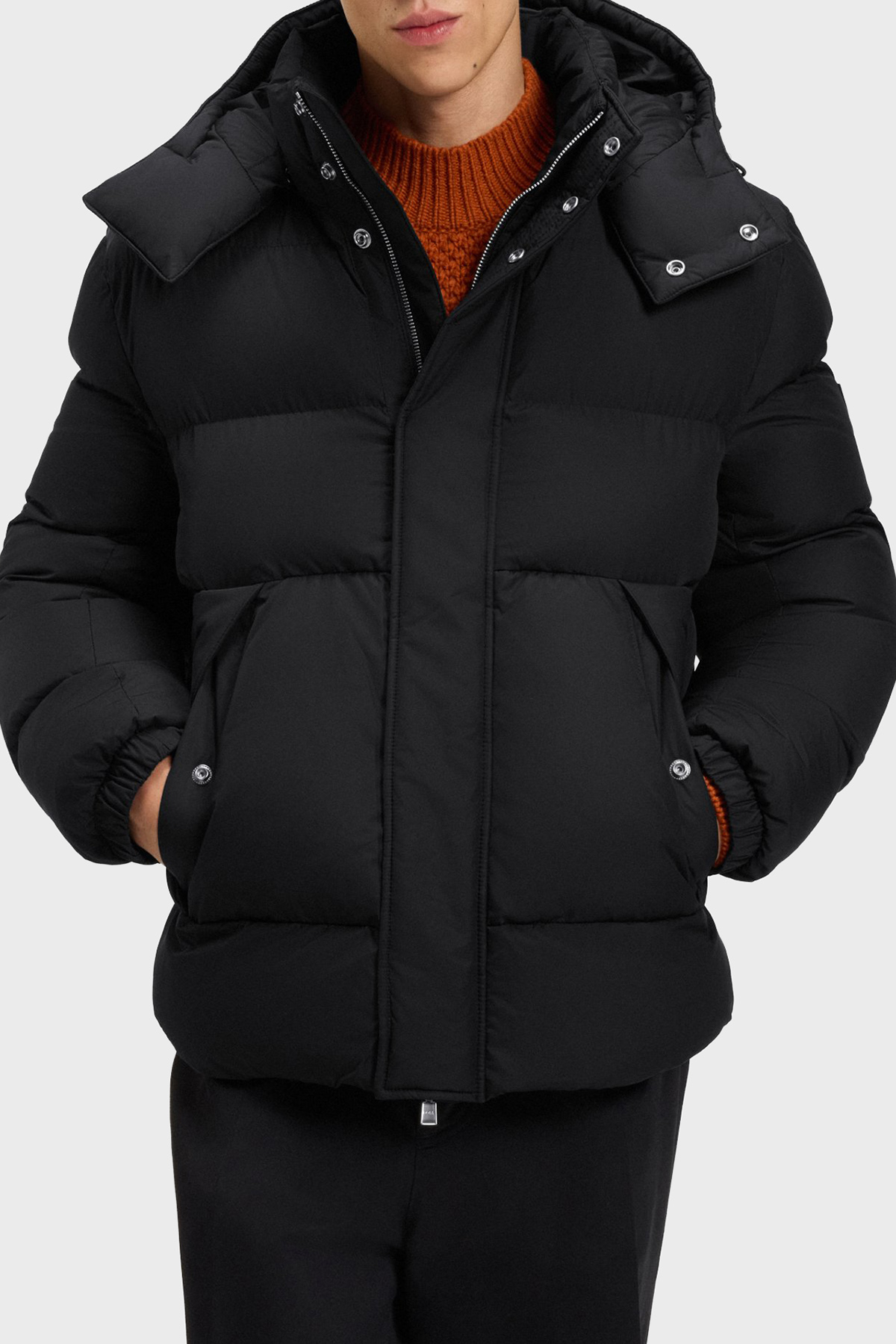 Boss Kapitoneli Regular Fit Çıkarılabilir Kapüşonlu Şişme Erkek Mont 50551599 001 SİYAH