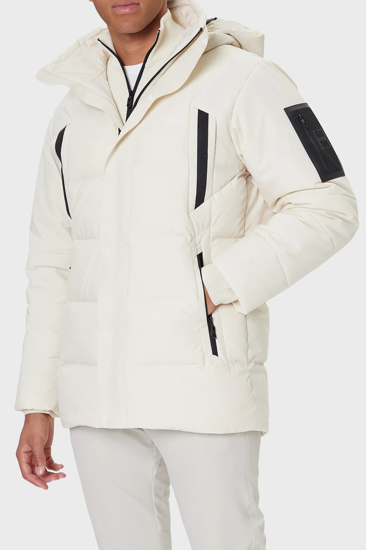 Boss Kapitoneli Regular Fit Çıkarılabilir Kapüşonlu Su İtici Parka Erkek Mont 50547262 131 BEJ