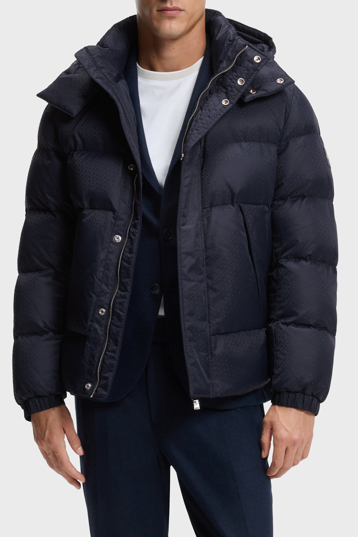 Boss Kapitoneli Regular Fit Çıkarılabilir Kapüşonlu Su İtici Şişme Erkek Mont 50548727 404 LACİVERT