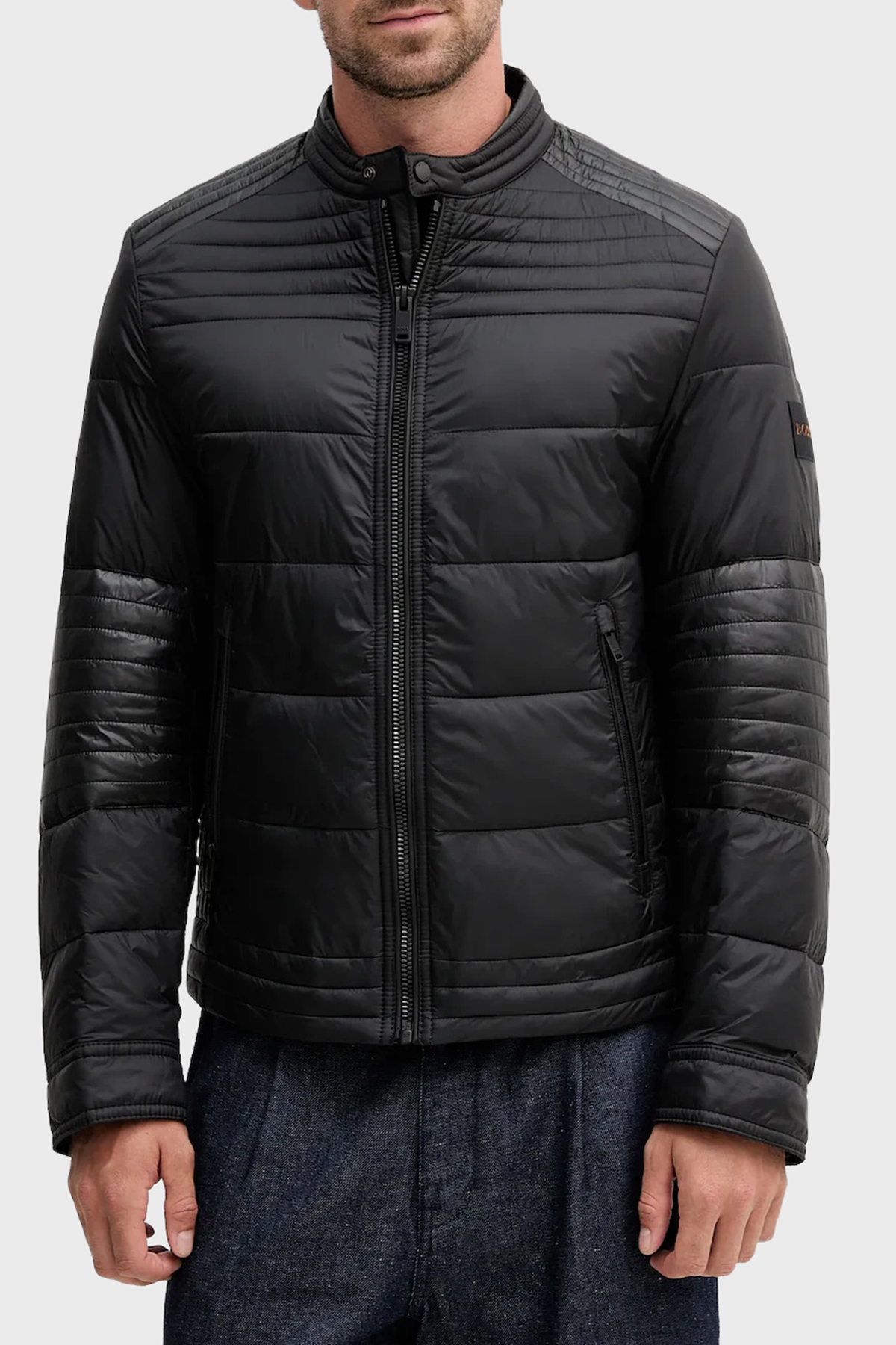 Boss Kapitoneli Regular Fit Dik Yaka Fermuarlı Erkek Mont 50543624 001 SİYAH