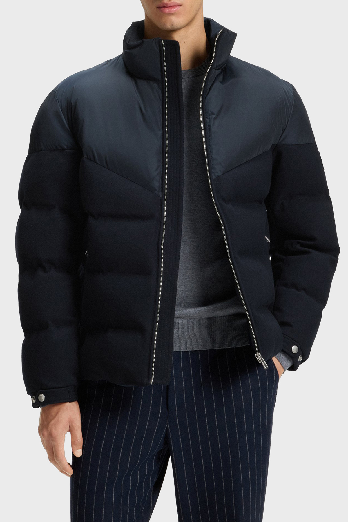 Boss Kapitoneli Regular Fit Dik Yaka Su Geçirmez Şişme Erkek Mont 50548810 404 LACİVERT
