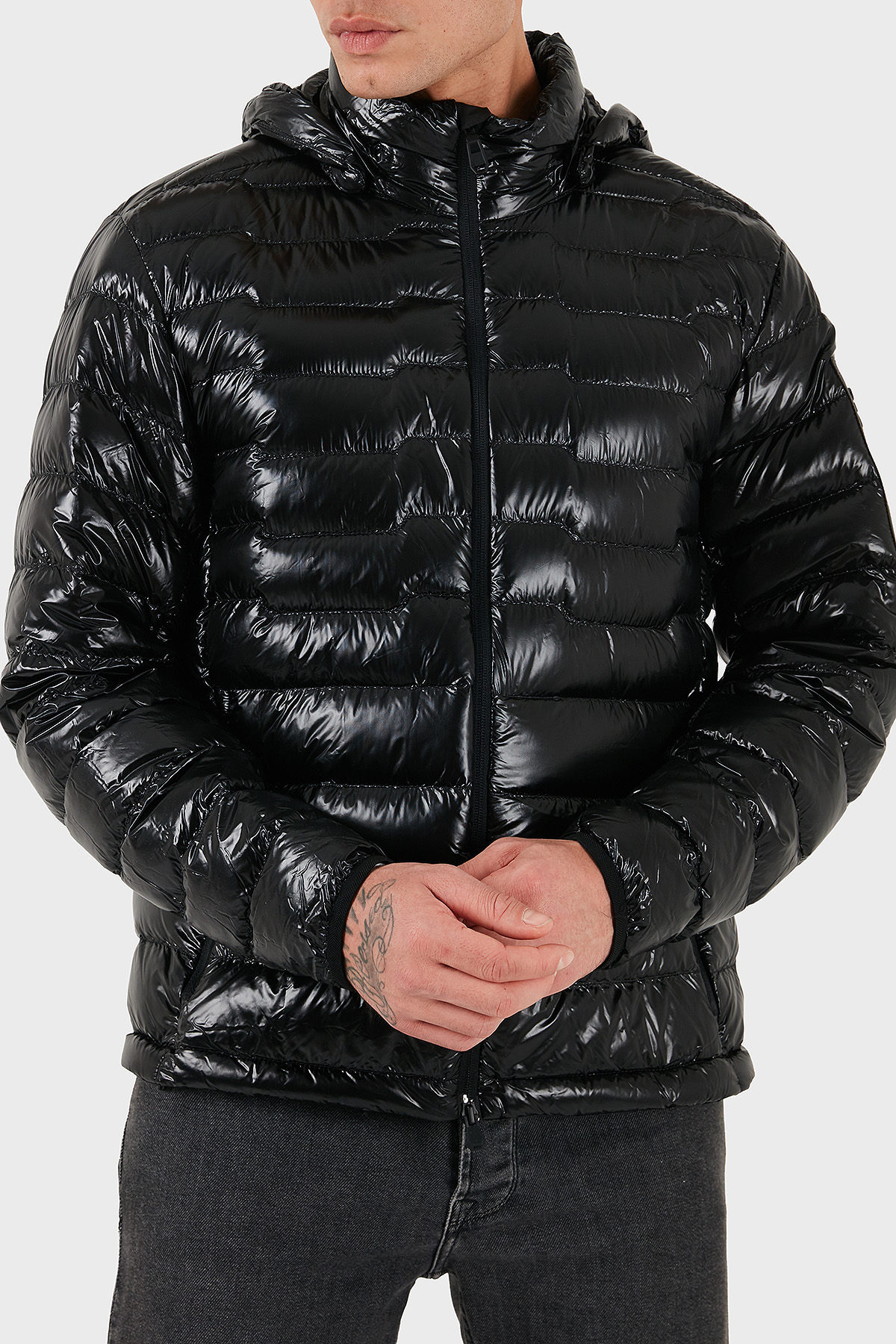 Boss Kapitoneli Regular Fit Kapüşonlu Su İtici Parlak Şişme Erkek Mont 50548790 001 SİYAH