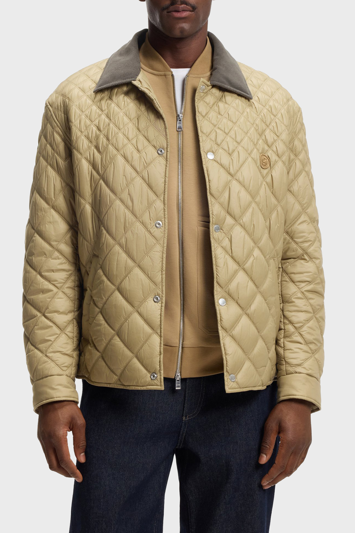 Boss Kapitoneli Relaxed Fit Klasik Yaka Su İtici Erkek Mont 50558841 252 HAKİ