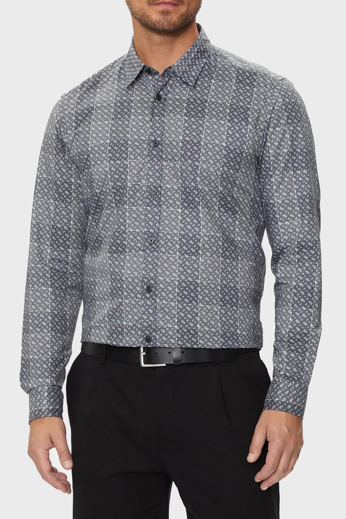 Boss Kareli Pamuklu Regular Fit Erkek Gömlek 50521641 031 GRİ