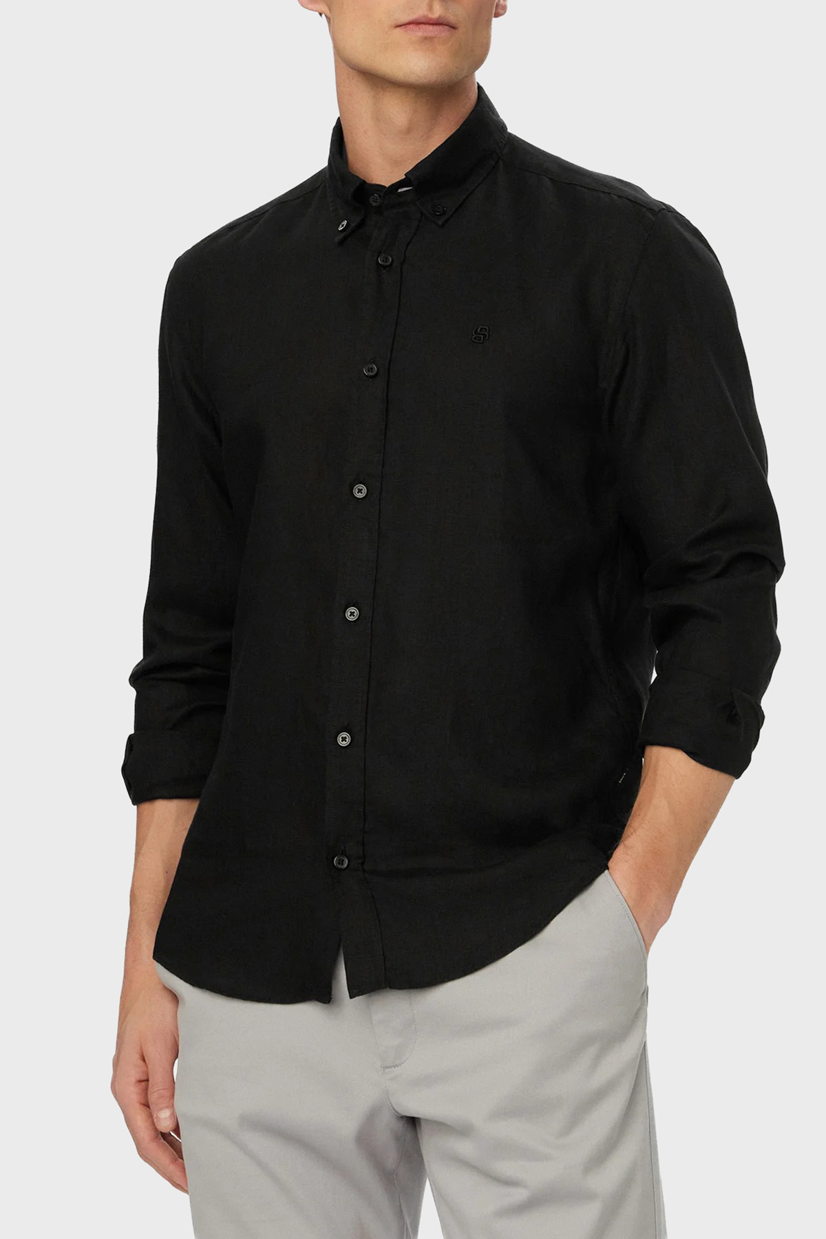 Boss Keten Regular Fit Klasik Yaka Uzun Kollu Erkek Gömlek 50556077 001 SİYAH