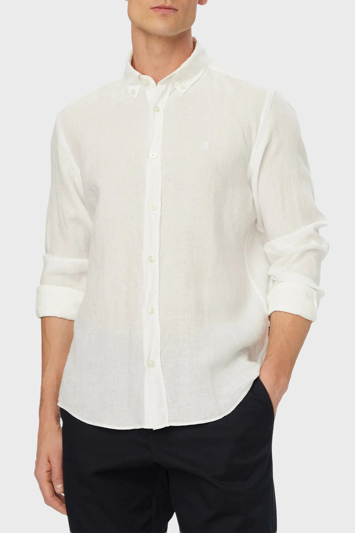 Boss Keten Regular Fit Klasik Yaka Uzun Kollu Erkek Gömlek 50556077 100 BEYAZ