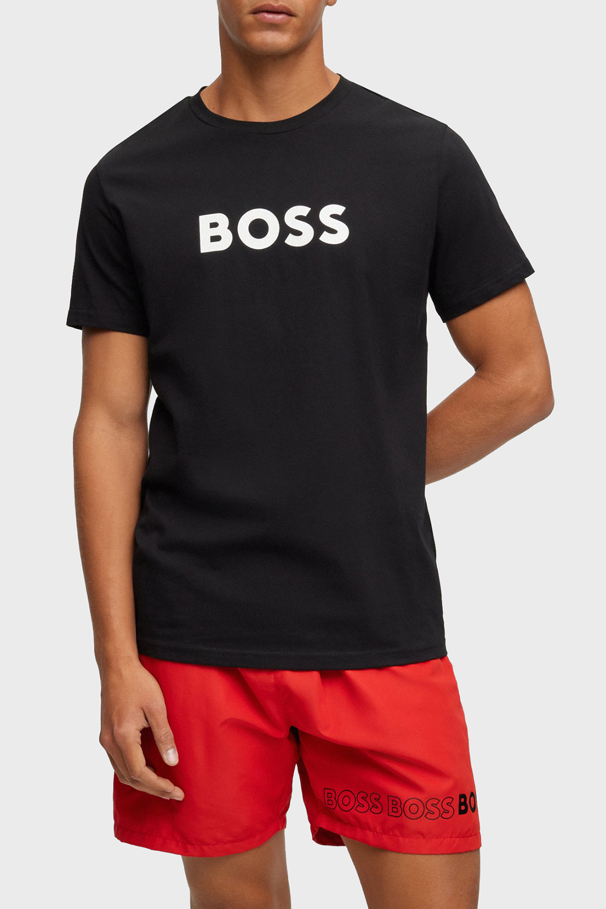 Boss Kontrast Logolu % 100 Pamuk Regular Fit Erkek T Shirt 50491706 001 SİYAH