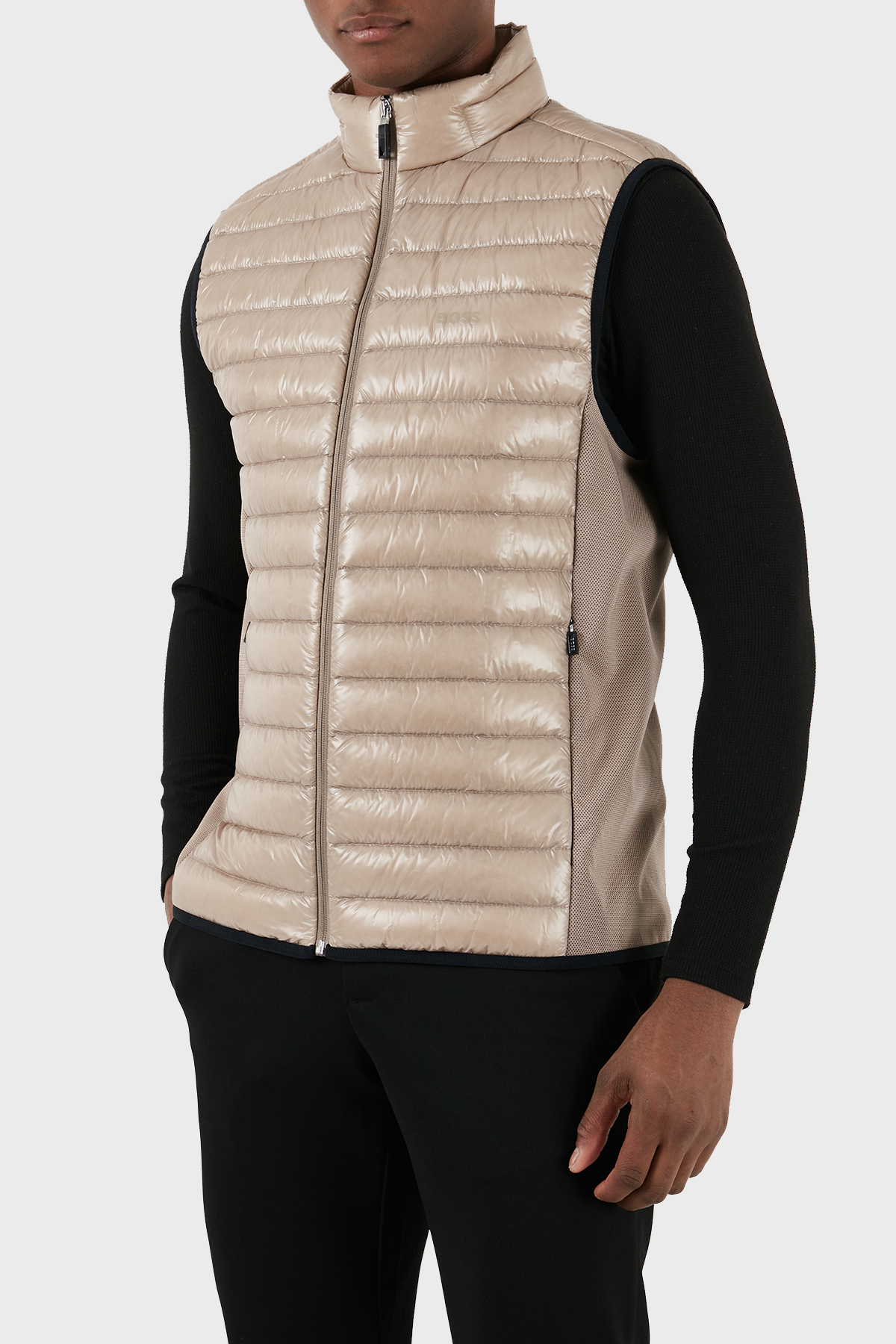 Boss Kuş Tüyü Dolgulu Dik Yaka Regular Fit Erkek Yelek 50508569 334 BEJ