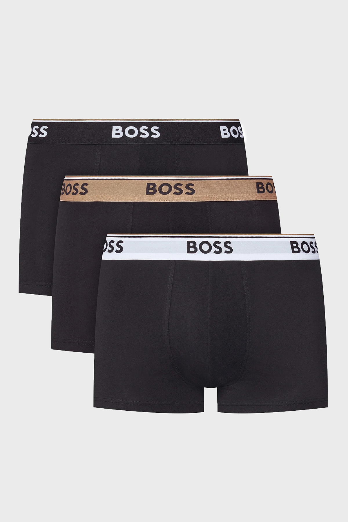 Boss Logo Baskılı Streç Pamuklu 3 Pack Erkek Boxer 50531684 985 SİYAH