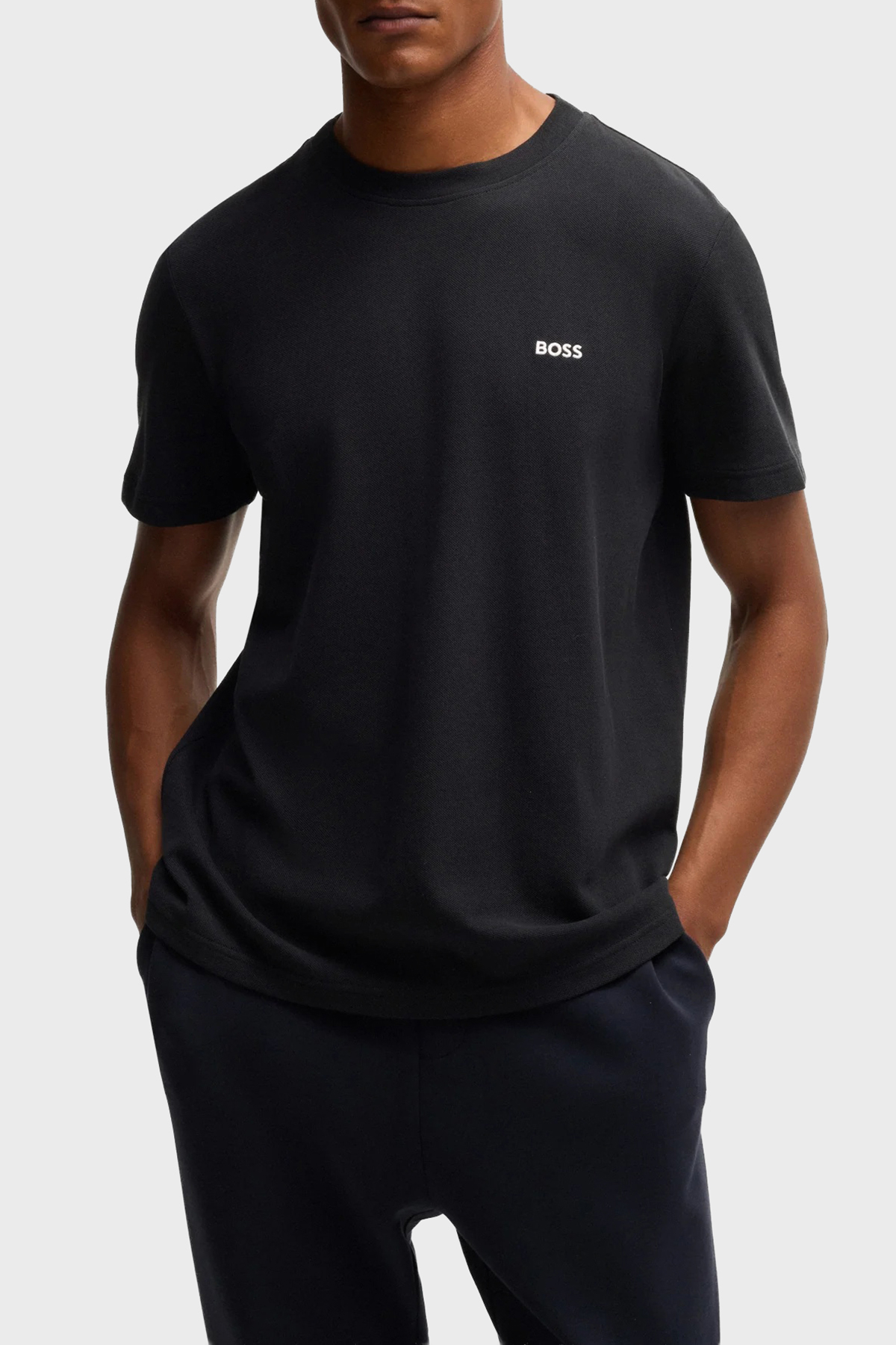 Boss Logolu % 100 Pamuk Regular Fit Bisiklet Yaka Erkek T Shirt 50529941 001 SİYAH