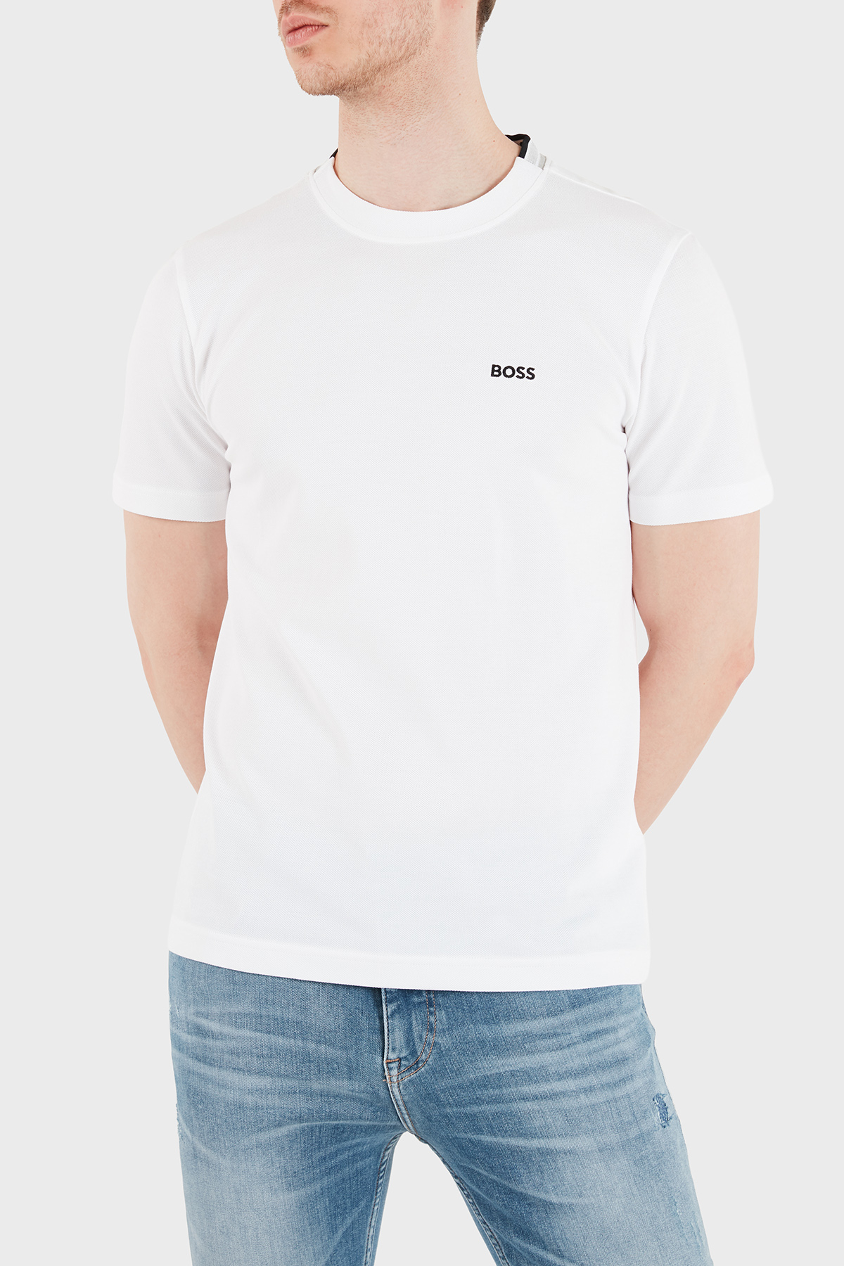 Boss Logolu % 100 Pamuk Regular Fit Bisiklet Yaka Erkek T Shirt 50529941 100 BEYAZ