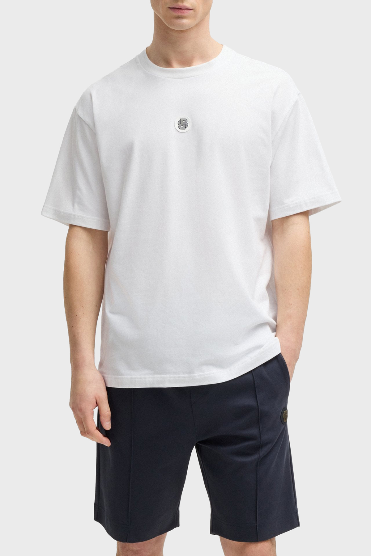 Boss Logolu % 100 Pamuk Regular Fit Bisiklet Yaka Erkek T Shirt 50535409 100 BEYAZ