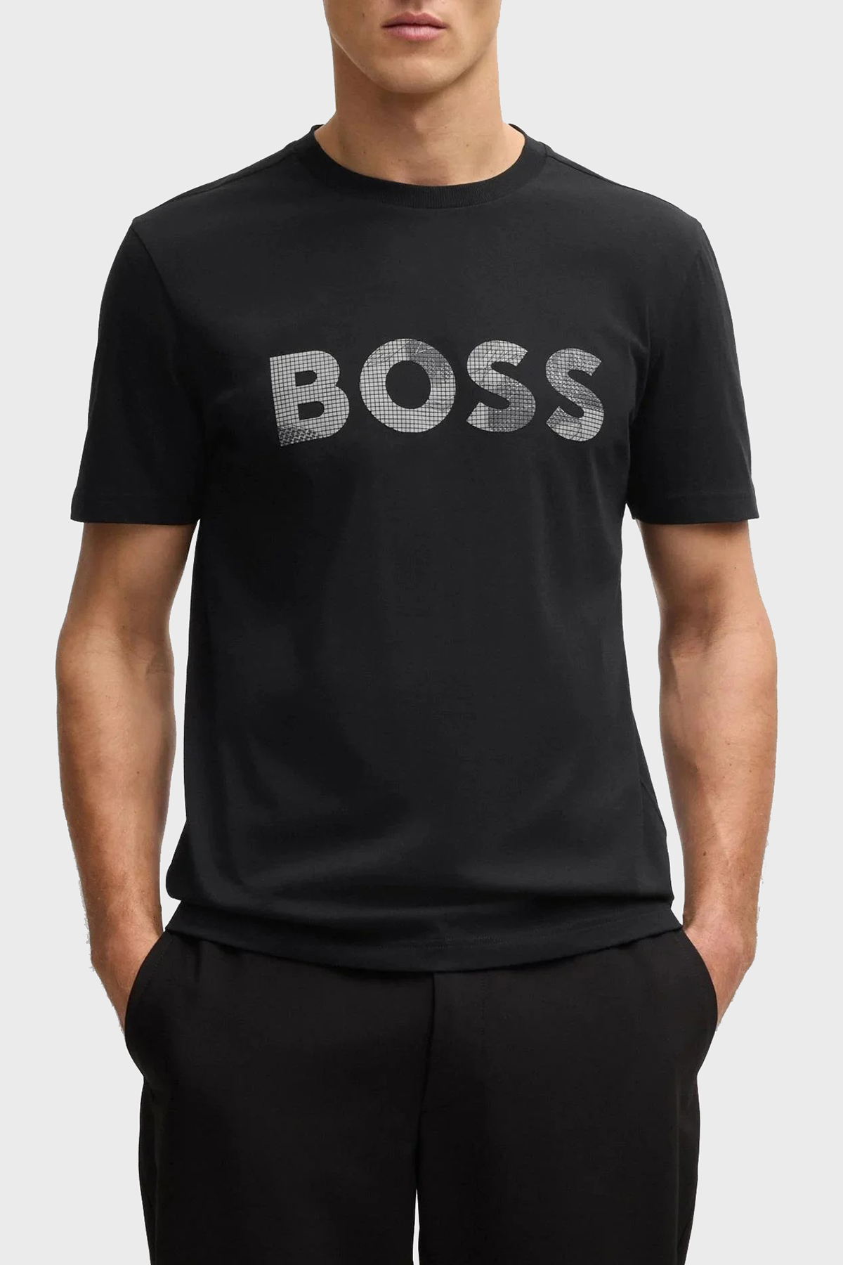 Boss Logolu % 100 Pamuk Regular Fit Bisiklet Yaka Erkek T Shirt 50537834 001 SİYAH