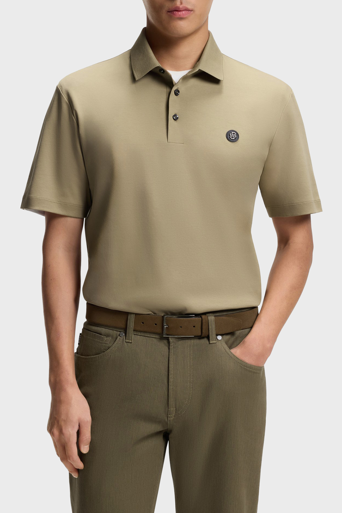 Boss Logolu % 100 Pamuk Regular Fit Düğmeli Erkek Polo 50555829 252 HAKİ
