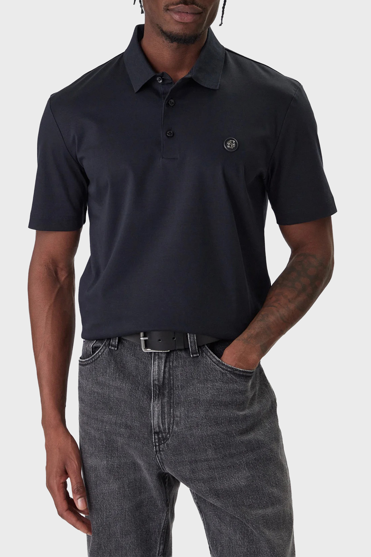 Boss Logolu % 100 Pamuk Regular Fit Düğmeli Erkek Polo 50555829 404 LACİVERT