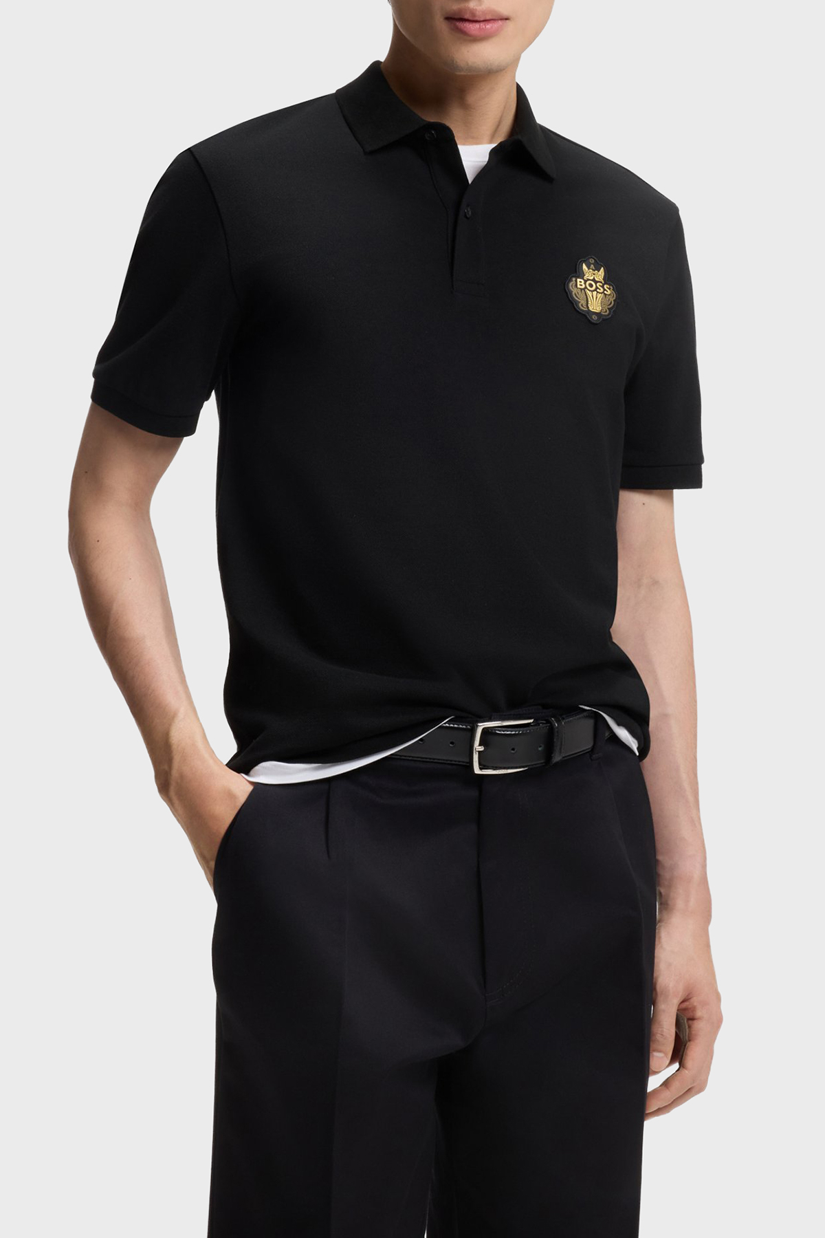 Boss Logolu % 100 Pamuk Regular Fit Düğmeli Erkek Polo 50556415 001 SİYAH