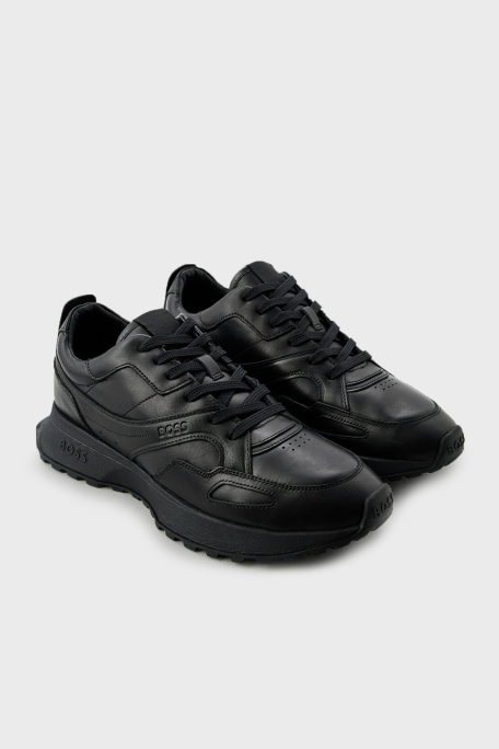 sn.BOSS Boss Logolu Deri Sneaker Erkek Ayakkabı 50522818 005 SİYAH