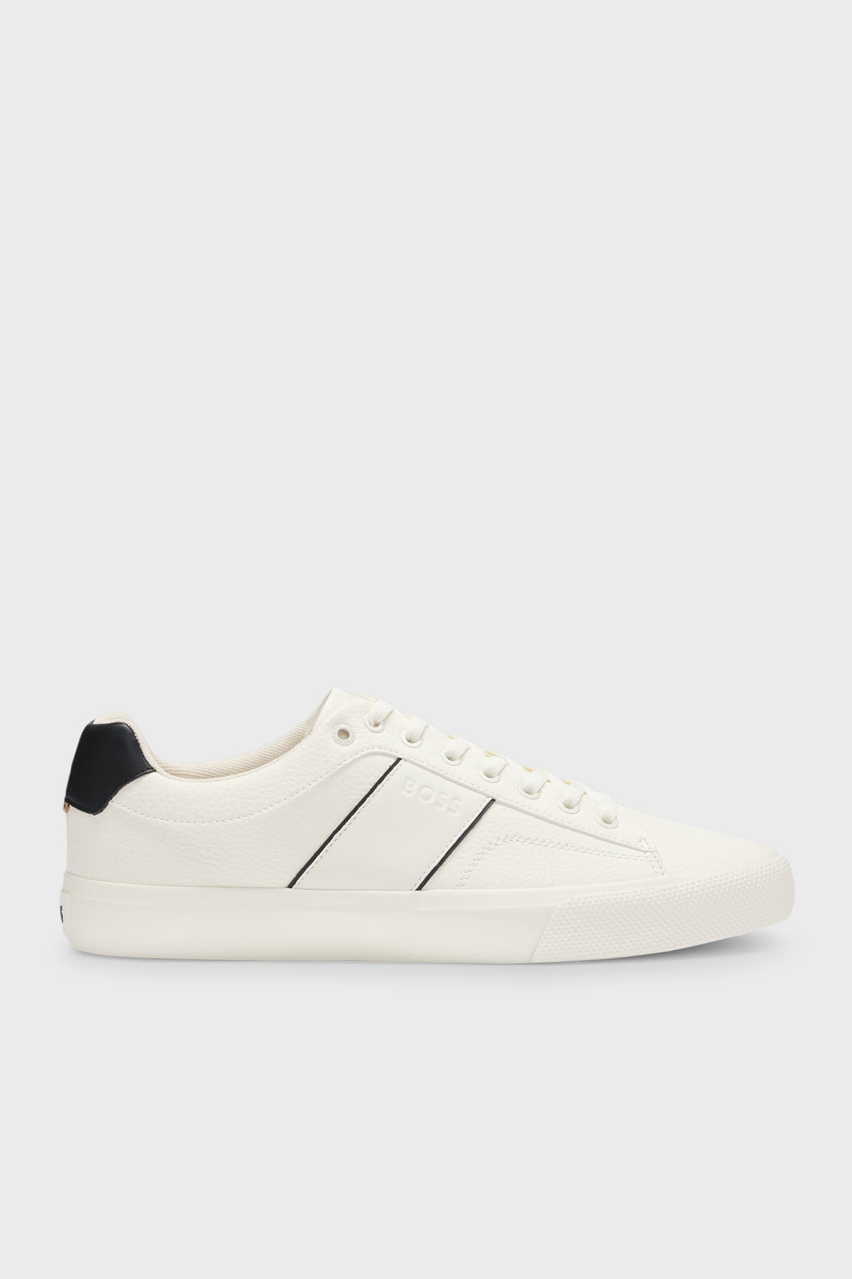 Boss Logolu Deri Sneaker Erkek Ayakkabı 50522833 101 BEYAZ