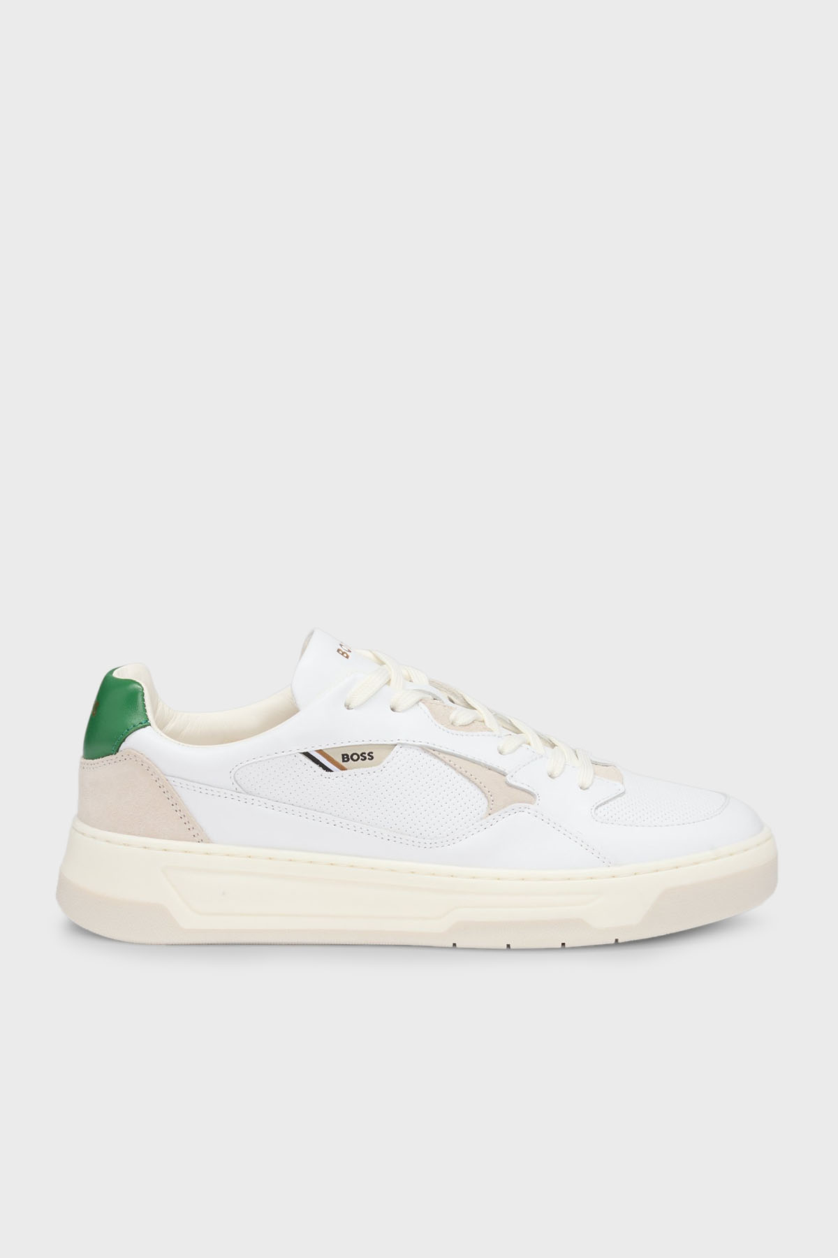 Boss Logolu Deri Sneaker Erkek Ayakkabı 50522917 103 BEYAZ