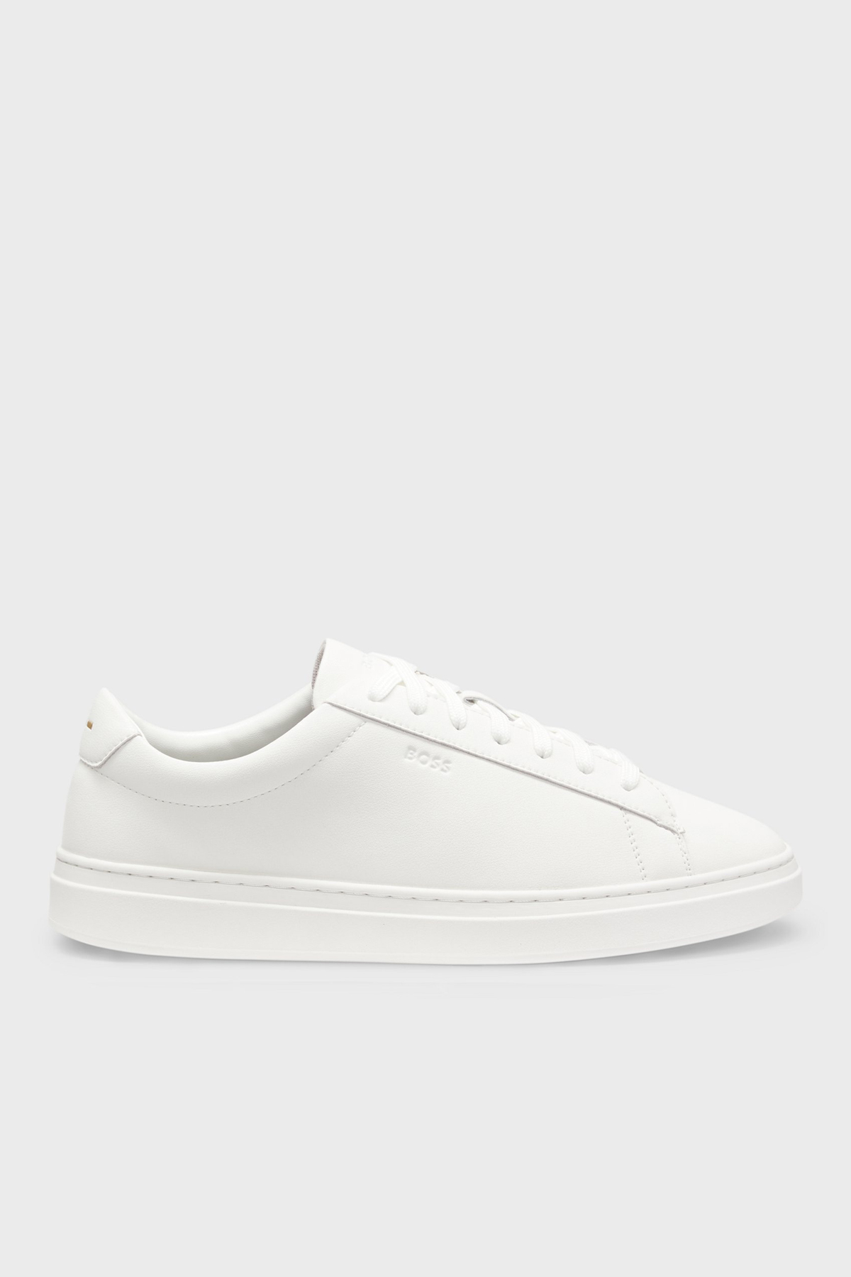 Boss Logolu Deri Sneaker Erkek Ayakkabı 50552853 100 BEYAZ