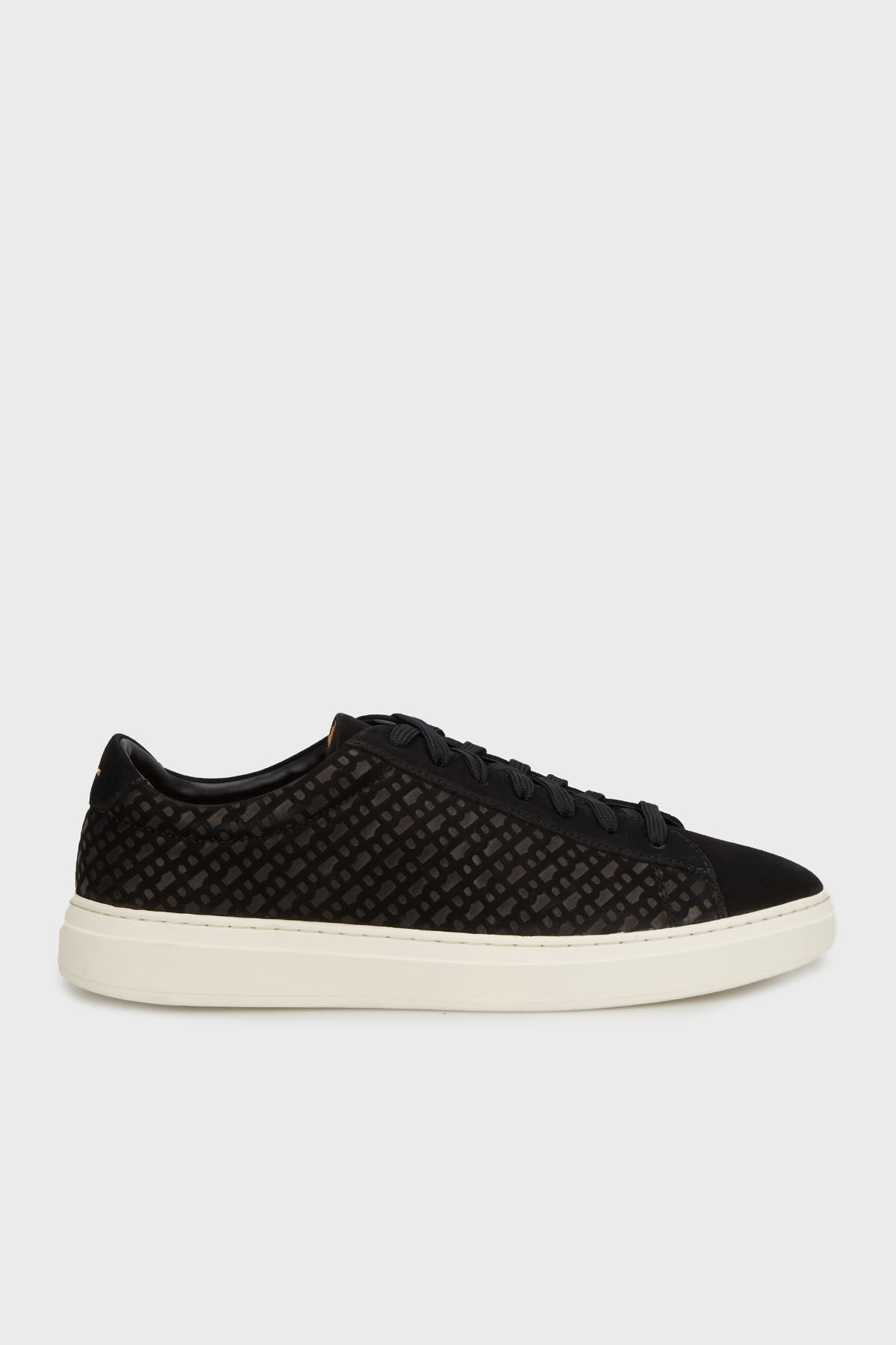 Boss Logolu Deri ve Süet Karışımlı Sneaker Erkek Ayakkabı 50542092 001 SİYAH