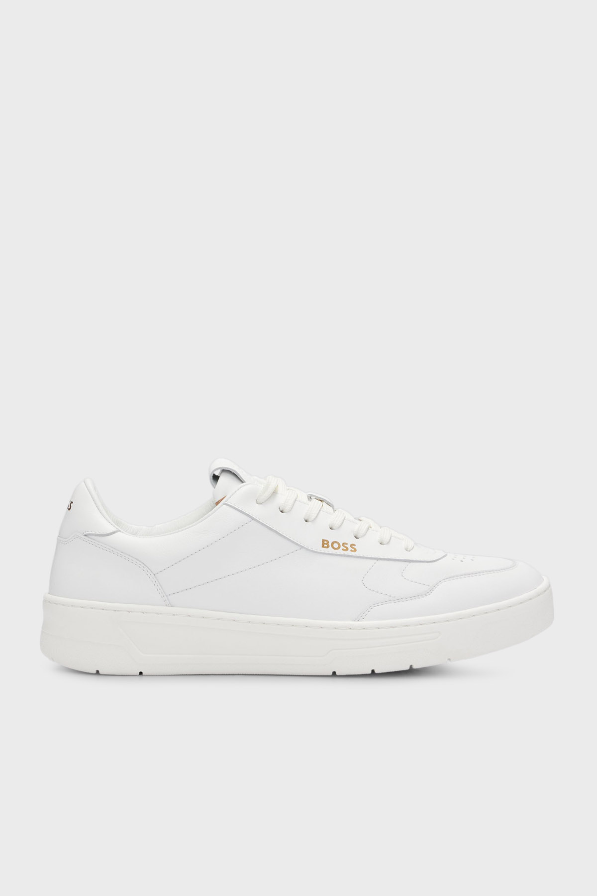 Boss Logolu Hakiki Deri Sneaker Erkek Ayakkabı 50502893 100 BEYAZ