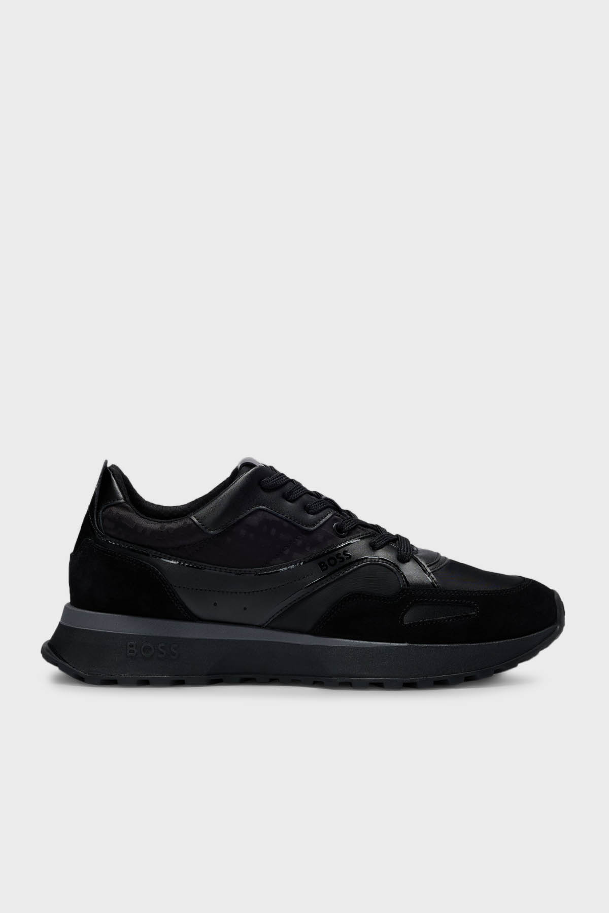 Boss Logolu Hakiki Deri Süet Detaylı Sneaker Erkek Ayakkabı 50536496 005 SİYAH