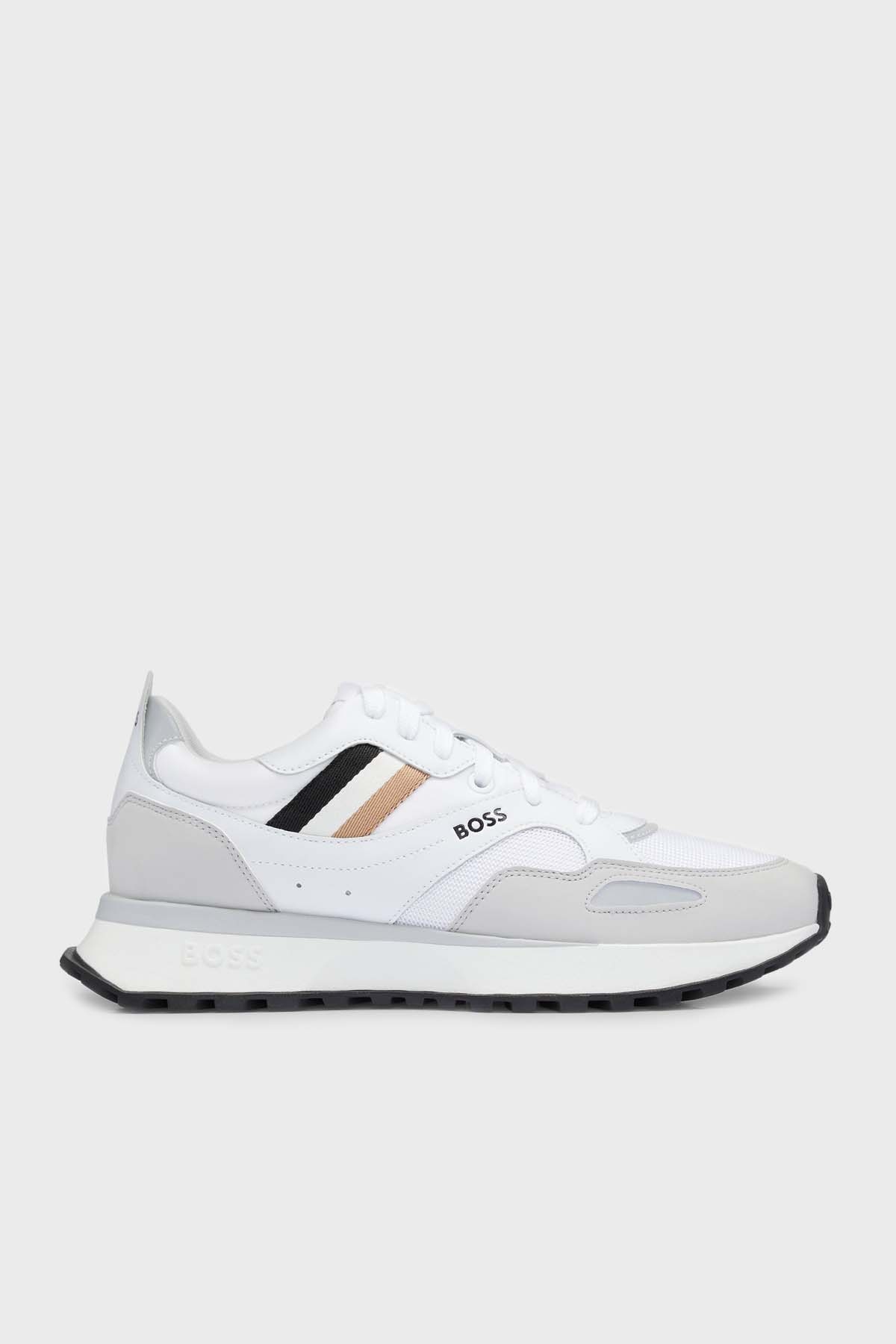 Boss Logolu Koşu Sneaker Erkek Ayakkabı 50498280 100 BEYAZ