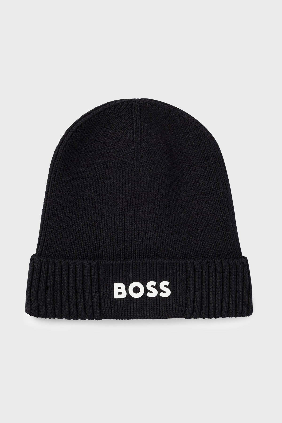 Boss Logolu Pamuk ve Yün Karışımlı Erkek Bere 50499423 001 SİYAH