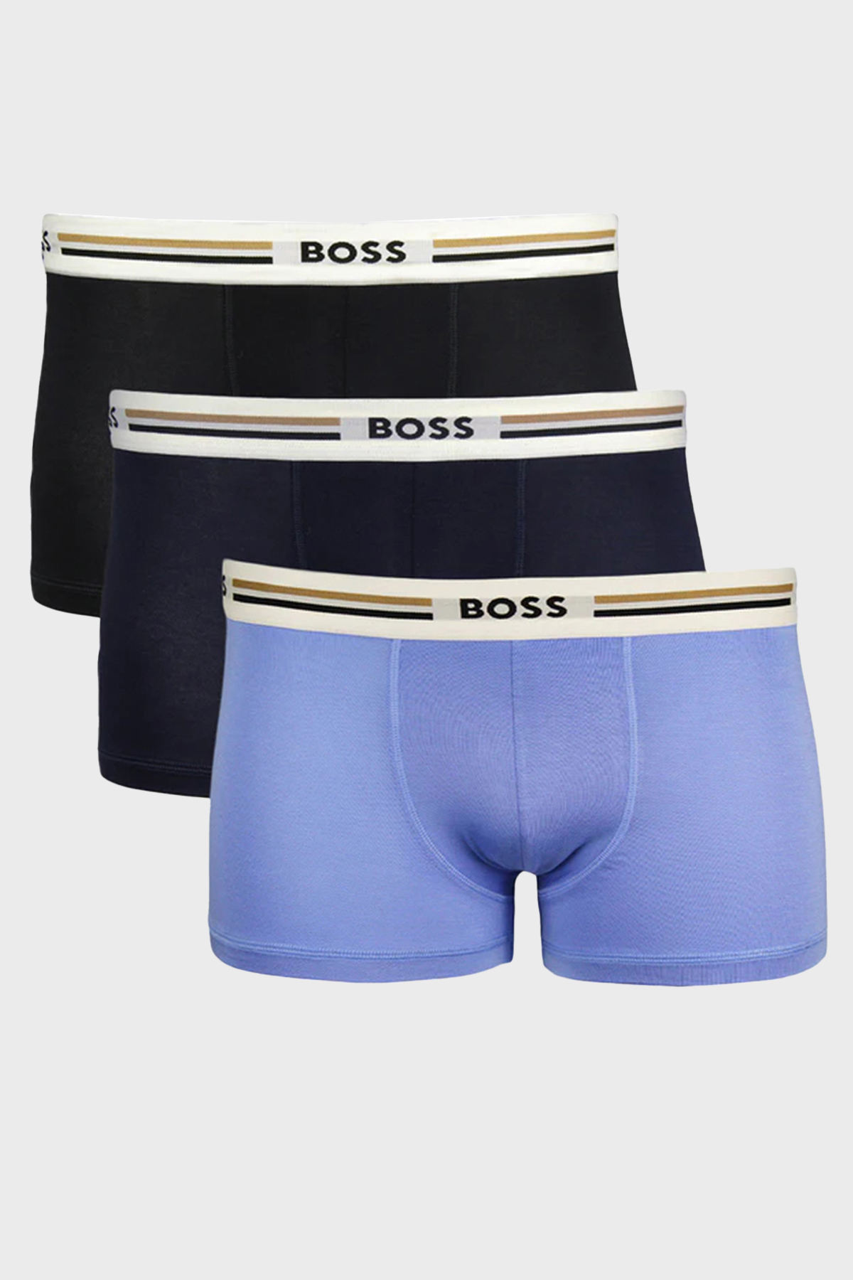 Boss Logolu Pamuklu 3 Pack Erkek Boxer 50492200 979 Lacivert-Siyah-Haki