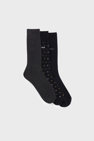 Boss Logolu Pamuklu 3 Pack Erkek Çorap 50501906 001 SİYAH - Boss