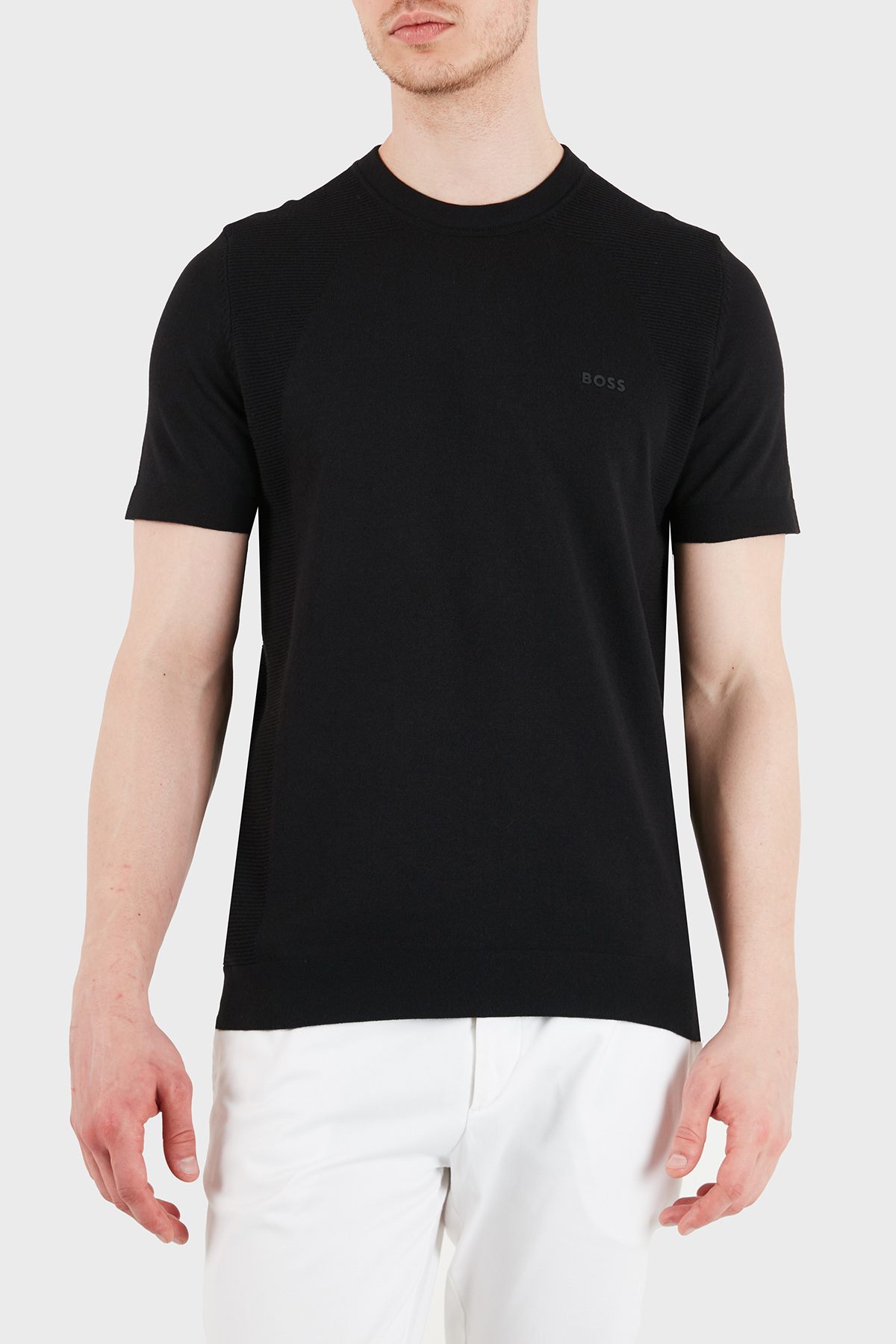 Boss Logolu Pamuklu Regular Fit Bisiklet Yaka Erkek T Shirt 50558347 001 SİYAH